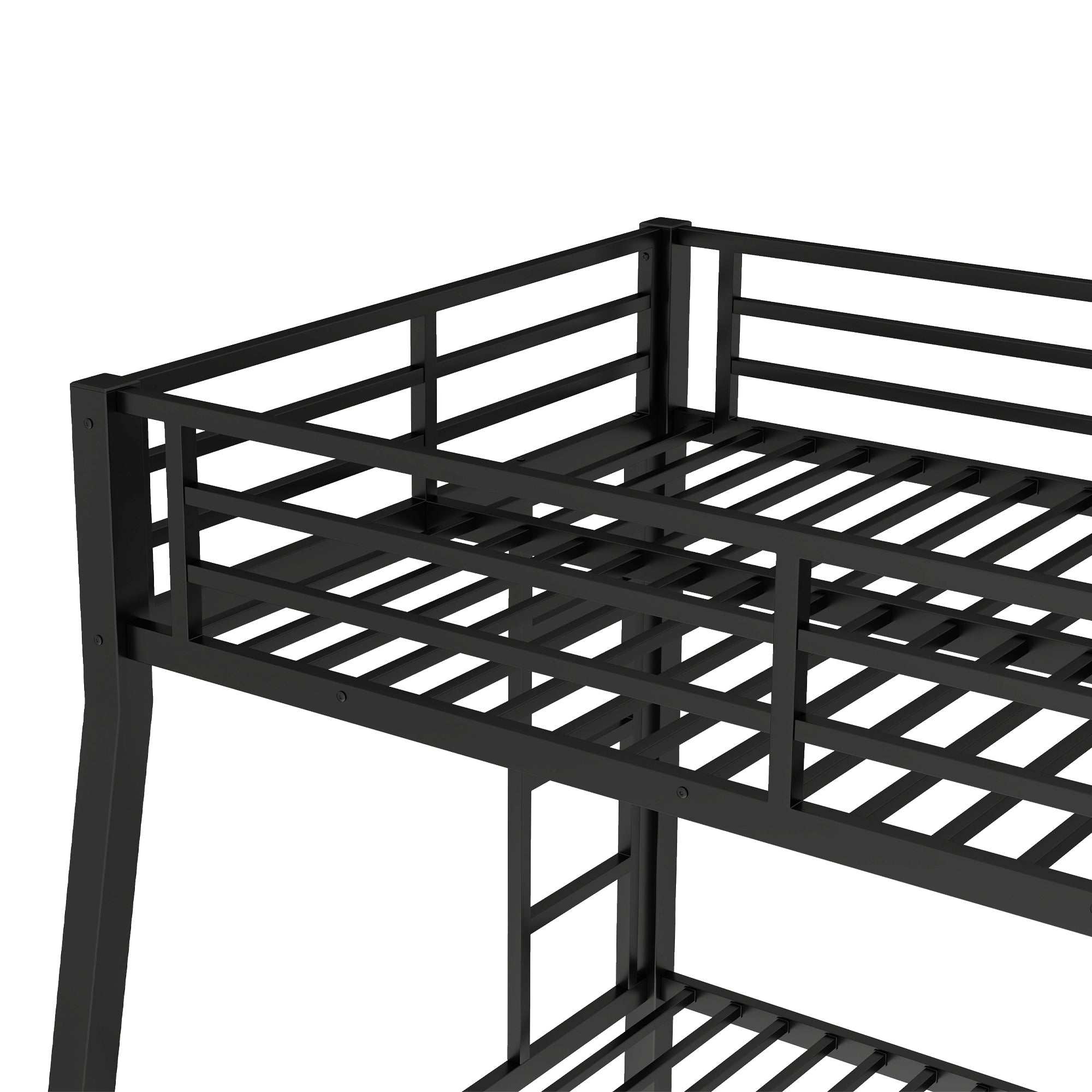 Metal Full XL over Queen Bunk Bed for Teens and Adults,Space Saving Noise Reduced No Box Spring Needed,Black
