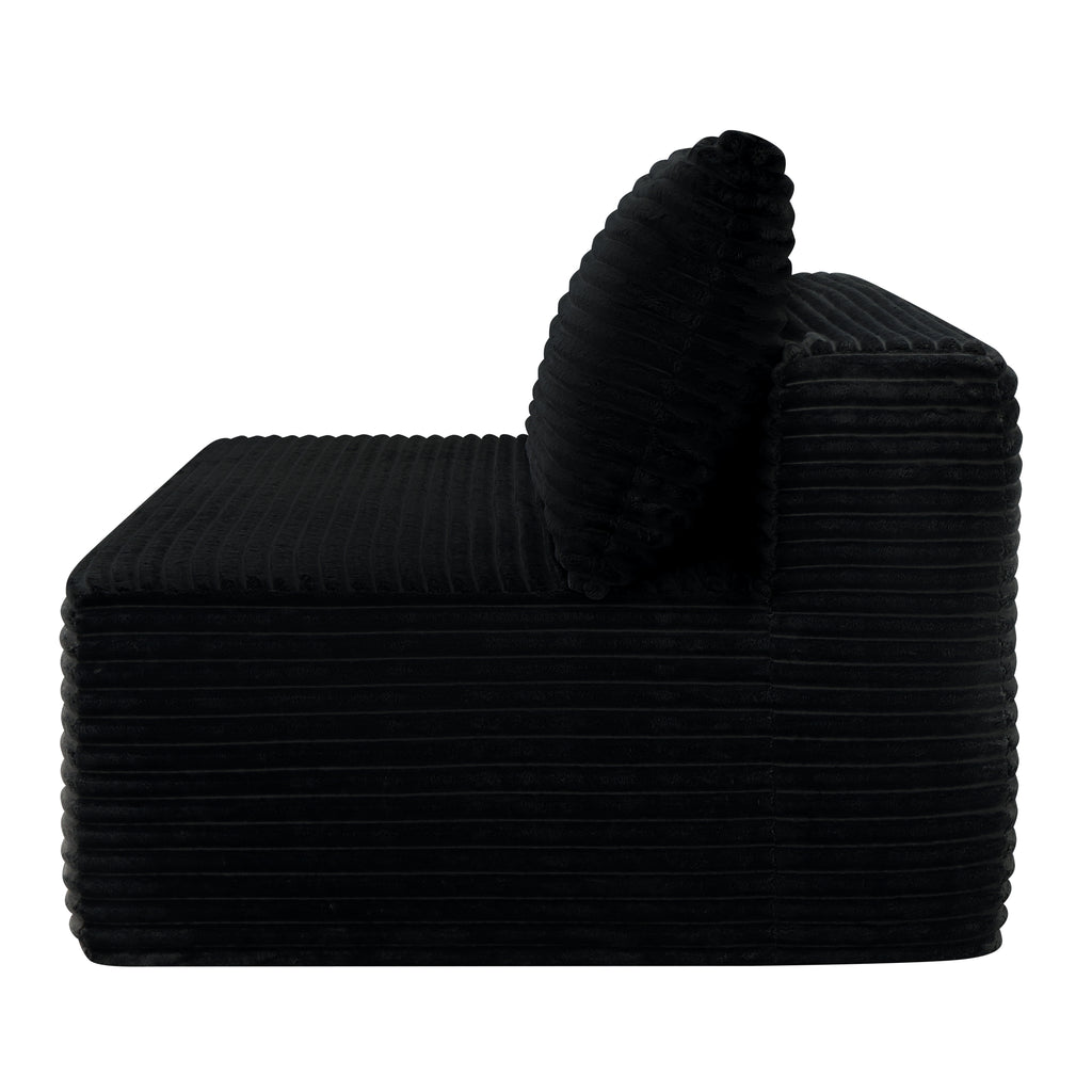 58 inch 2 seat median longue with plush black velvet, cup holder, flexible matching, mainly for living room use.