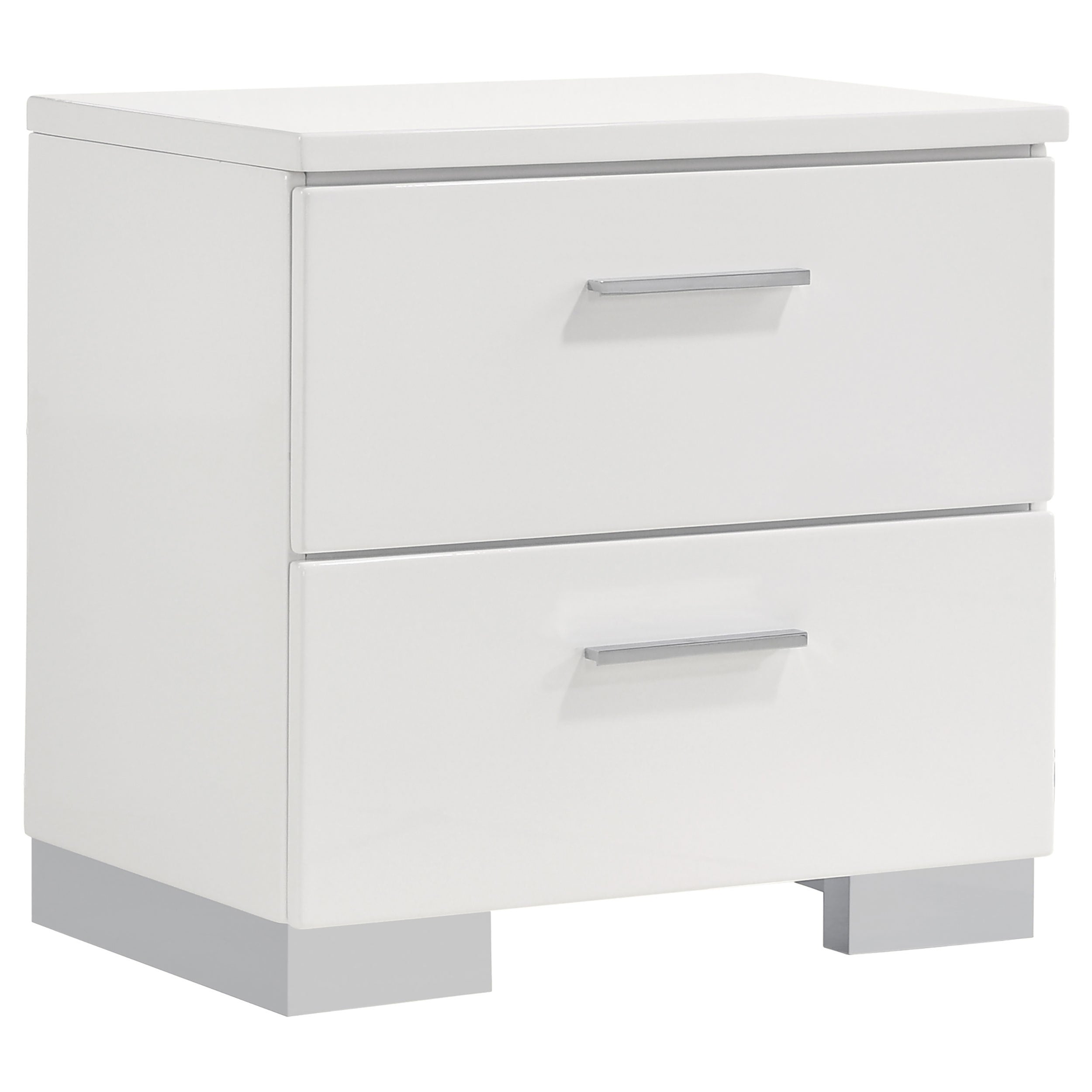 Dulcey White High Gloss 2 drawer Nightstand