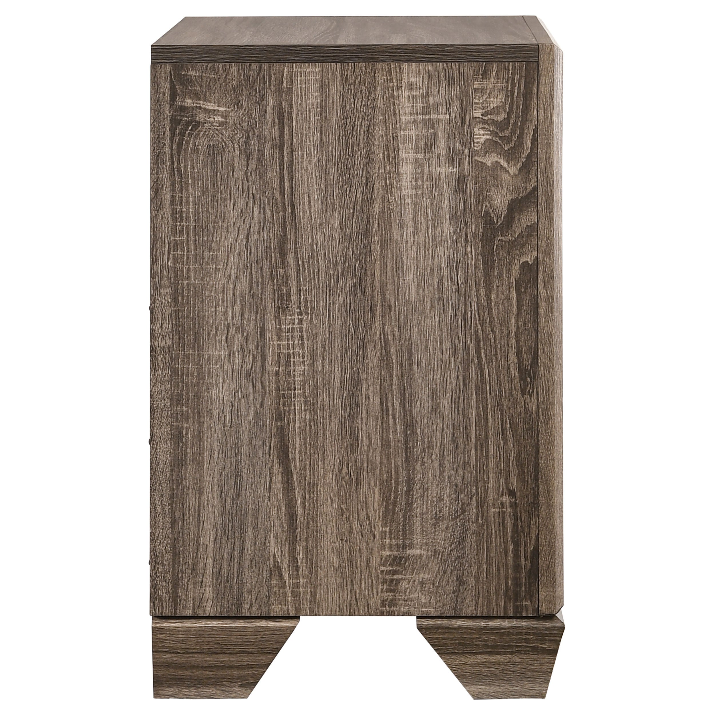 Tomasina Washed Taupe 2 Drawer Rectangular Nightstand