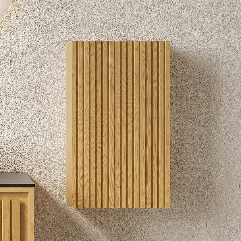 MITCH 23" Tall Bathroom Wall Mounted Cabinet, Narrow Storage Cabinet with Door, Suitable for Small Spaces Such as Corners, Applicable to Bathroom, Living Rooms and Laundry, Corolla Oak Woodgrain Color
