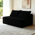 58 inch 2 seat median longue with plush black velvet, cup holder, flexible matching, mainly for living room use.