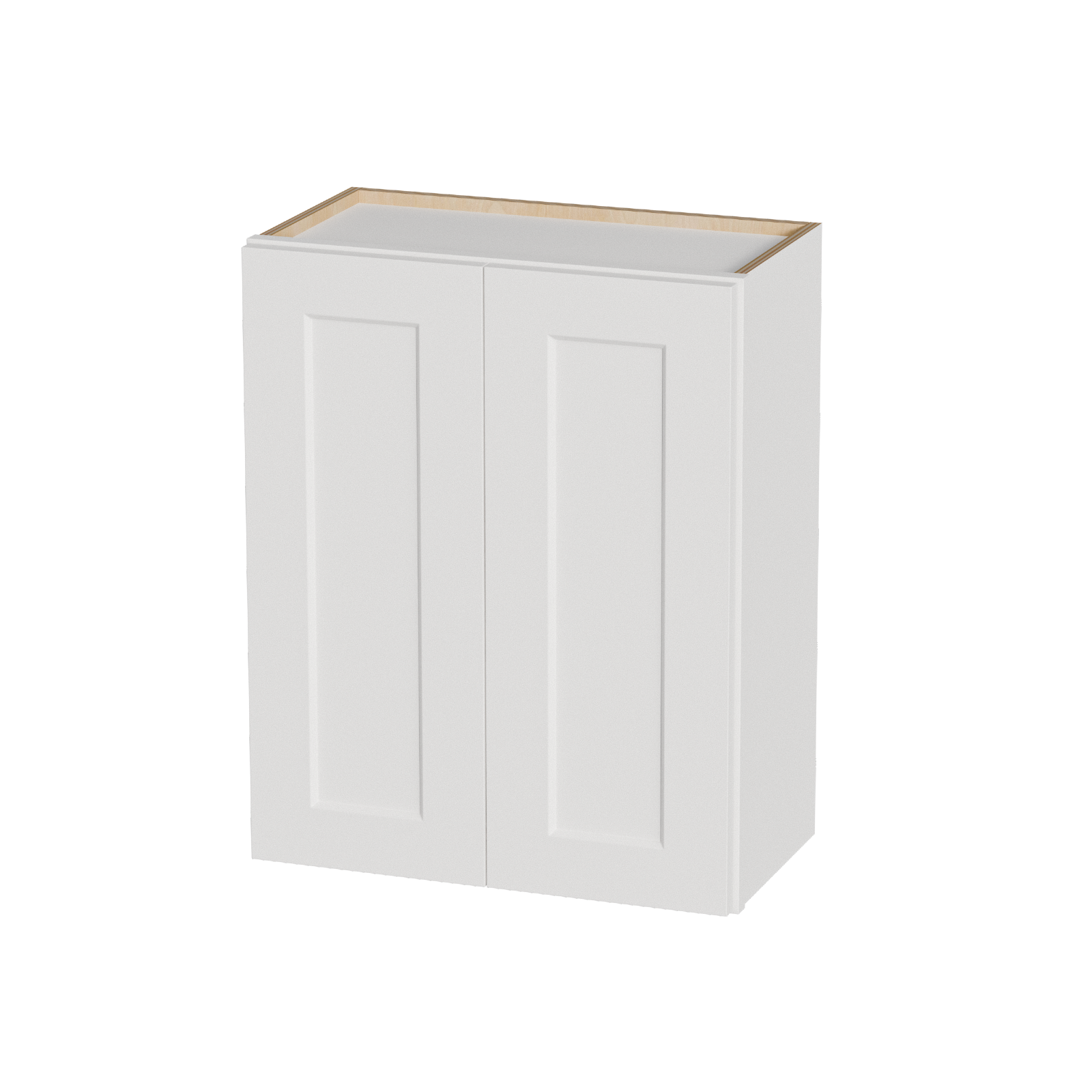 White Shaker Solid Wood Wall Cabinet with Soft Close Doors, Adjustable Shelves 24" Double Door Storage for Kitchen, Bathroom, Laundry, Garage Easy Assembly, 24"W x 12"D x 30"H