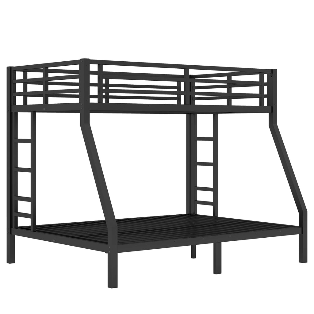 Metal Twin over Full Bunk Bed for Teens and Adults,Space Saving Noise Reduced No Box Spring Needed, Black
