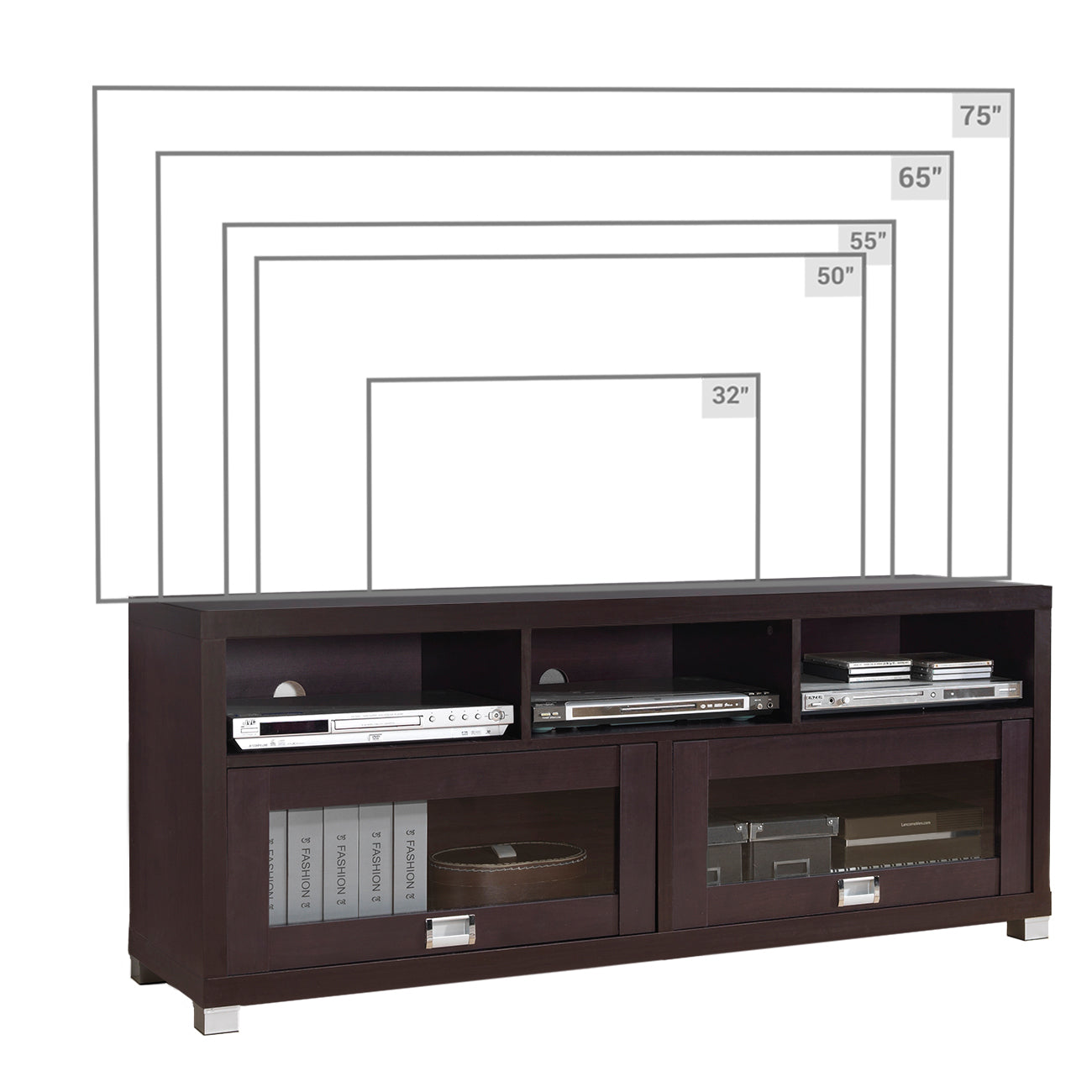 Durbin TV Stand for TVs up to 65in, Espresso