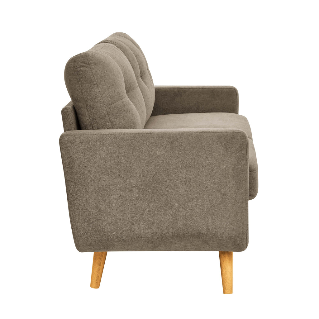 67.7" Wide Mid Century Modern Upholstered Tufted Loveseat Sofa With Wooden Legs