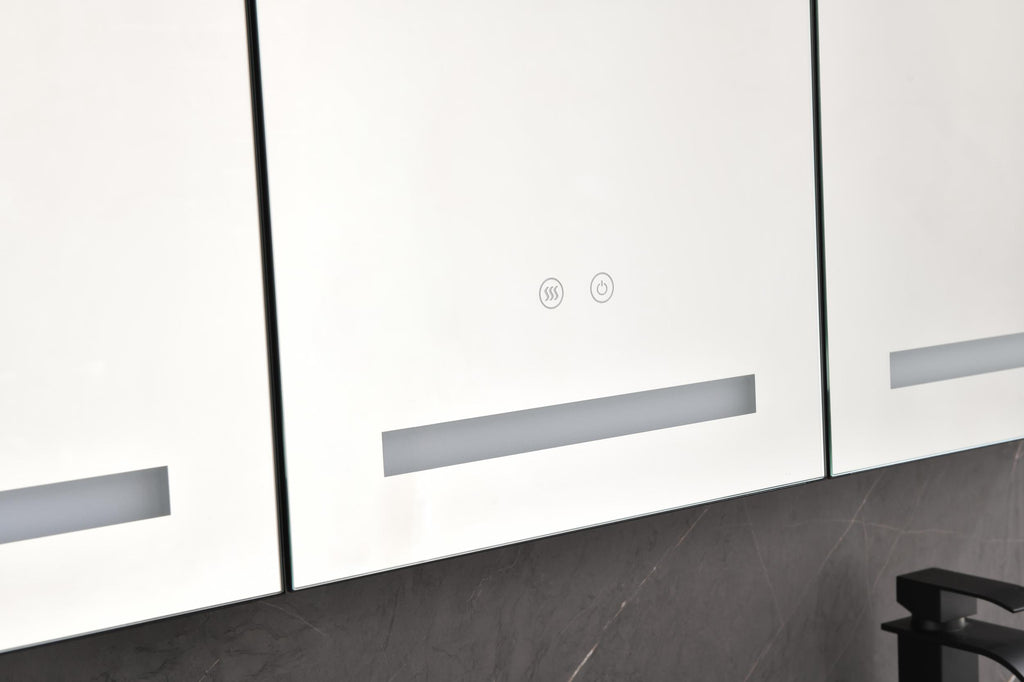 48 x 30 inch LED Lighted Bathroom Medicine Cabinet with Mirror, Sockets, Dimmable, Anti Fog