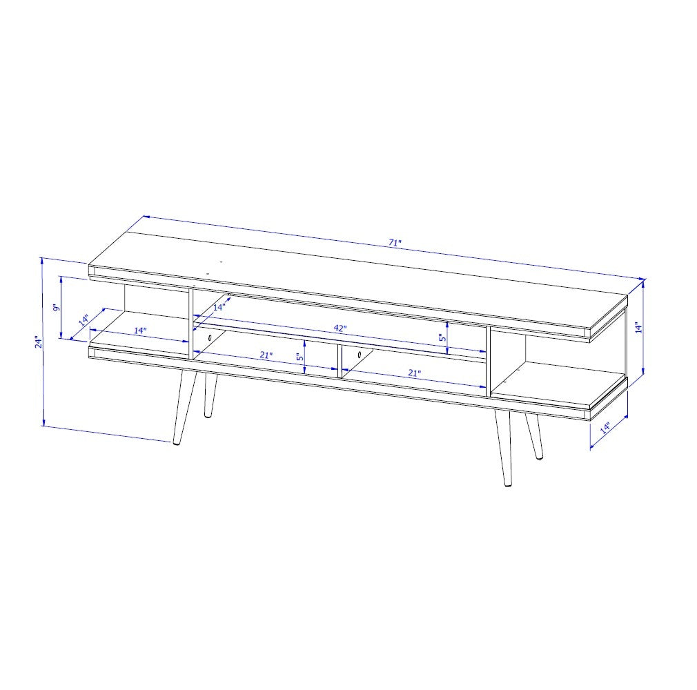 TV Stand in Maple Cream and White