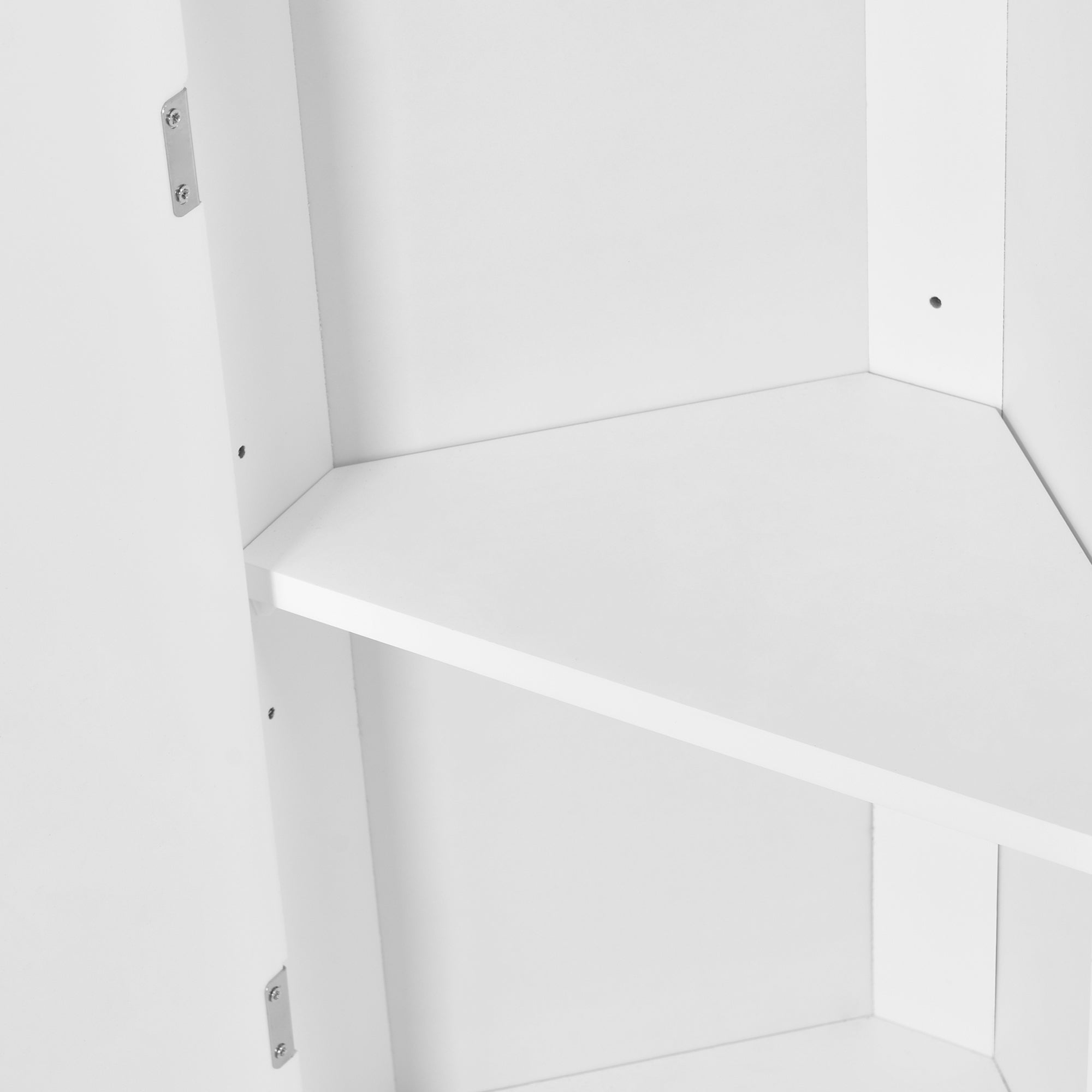 Multi Functional Corner Cabinet Tall Bathroom Storage Cabinet with Two Doors and Adjustable Shelves, Open Shelf, White Old Sku:WF294602AAK