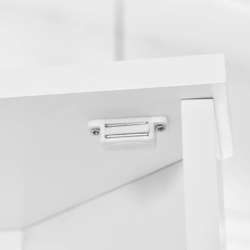 Multi Functional Corner Cabinet Tall Bathroom Storage Cabinet with Two Doors and Adjustable Shelves, Open Shelf, White Old Sku:WF294602AAK