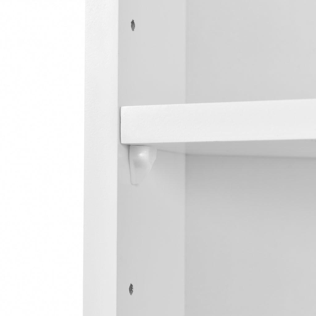Multi Functional Corner Cabinet Tall Bathroom Storage Cabinet with Two Doors and Adjustable Shelves, Open Shelf, White Old Sku:WF294602AAK