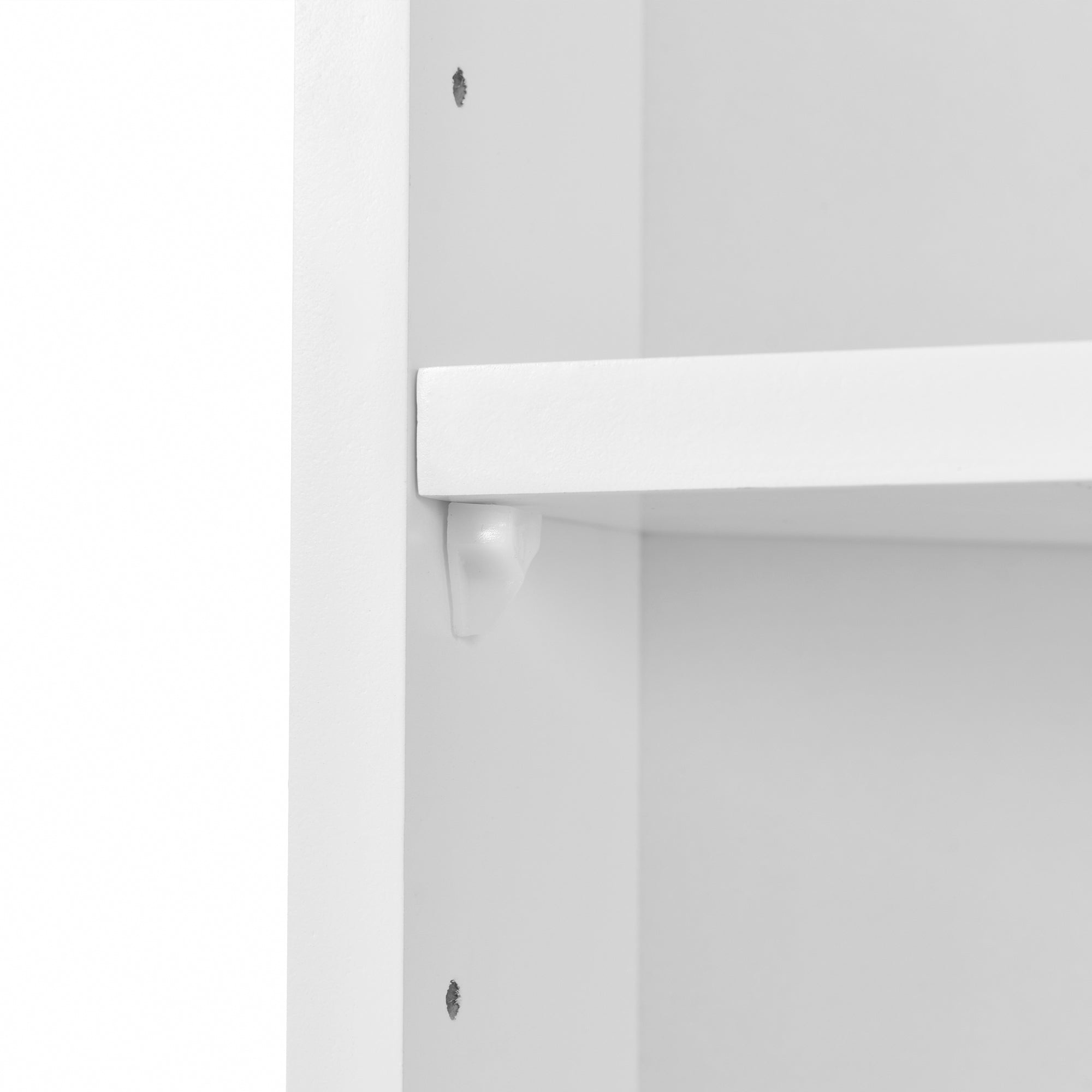 Multi Functional Corner Cabinet Tall Bathroom Storage Cabinet with Two Doors and Adjustable Shelves, Open Shelf, White Old Sku:WF294602AAK