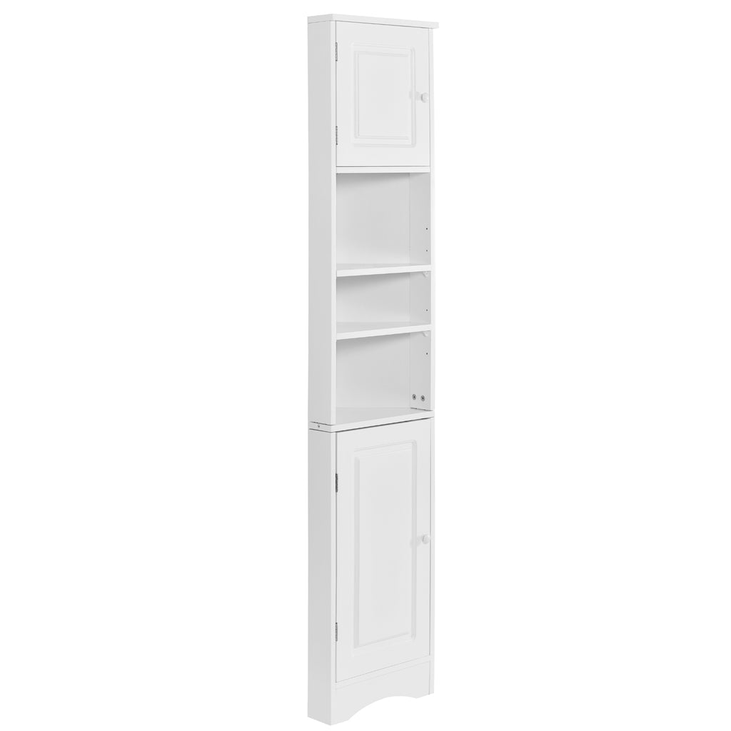 Multi Functional Corner Cabinet Tall Bathroom Storage Cabinet with Two Doors and Adjustable Shelves, Open Shelf, White Old Sku:WF294602AAK