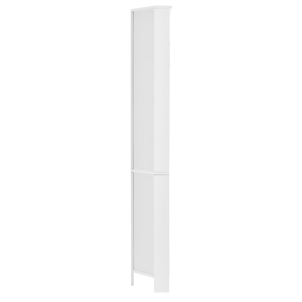 Multi Functional Corner Cabinet Tall Bathroom Storage Cabinet with Two Doors and Adjustable Shelves, Open Shelf, White Old Sku:WF294602AAK