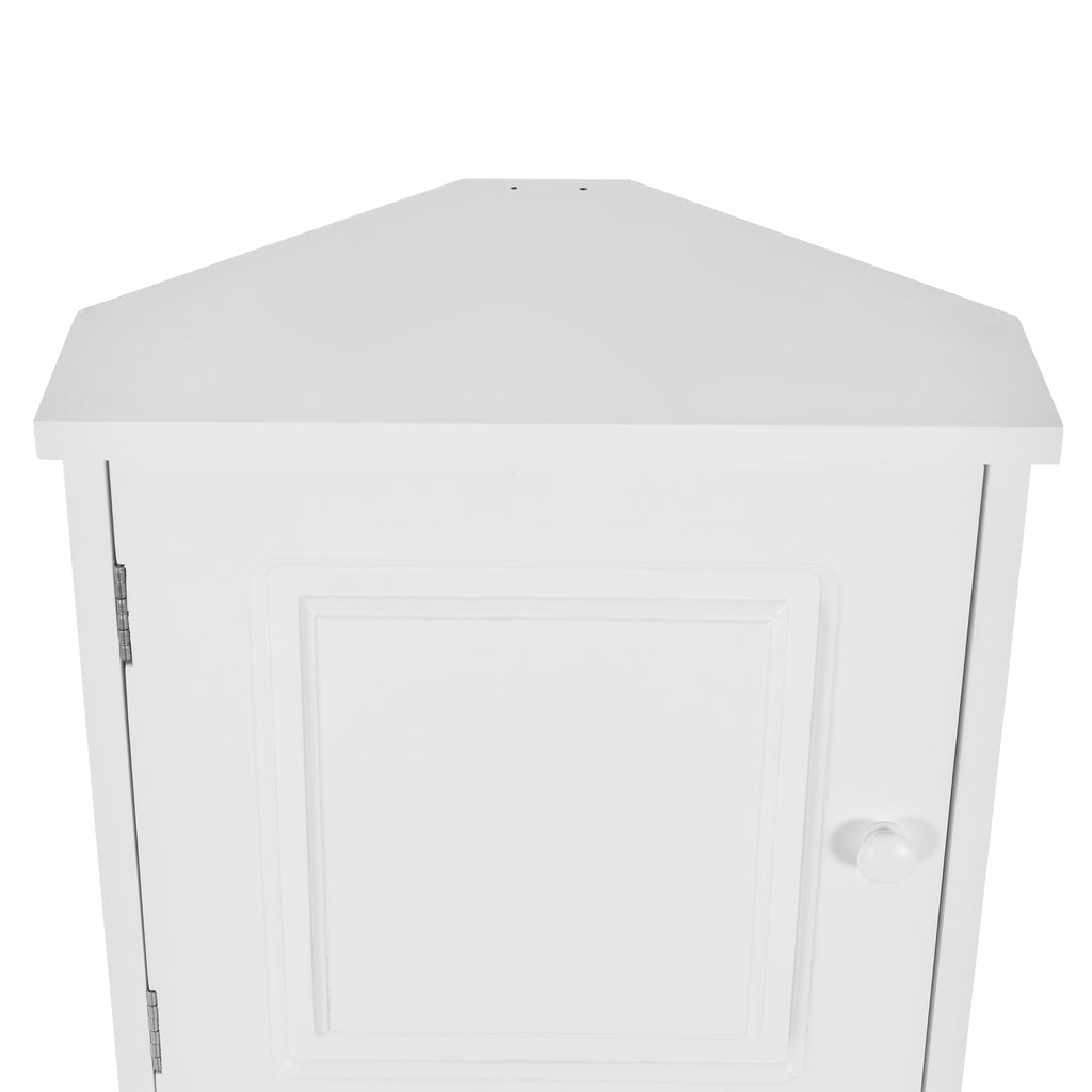 Multi Functional Corner Cabinet Tall Bathroom Storage Cabinet with Two Doors and Adjustable Shelves, Open Shelf, White Old Sku:WF294602AAK
