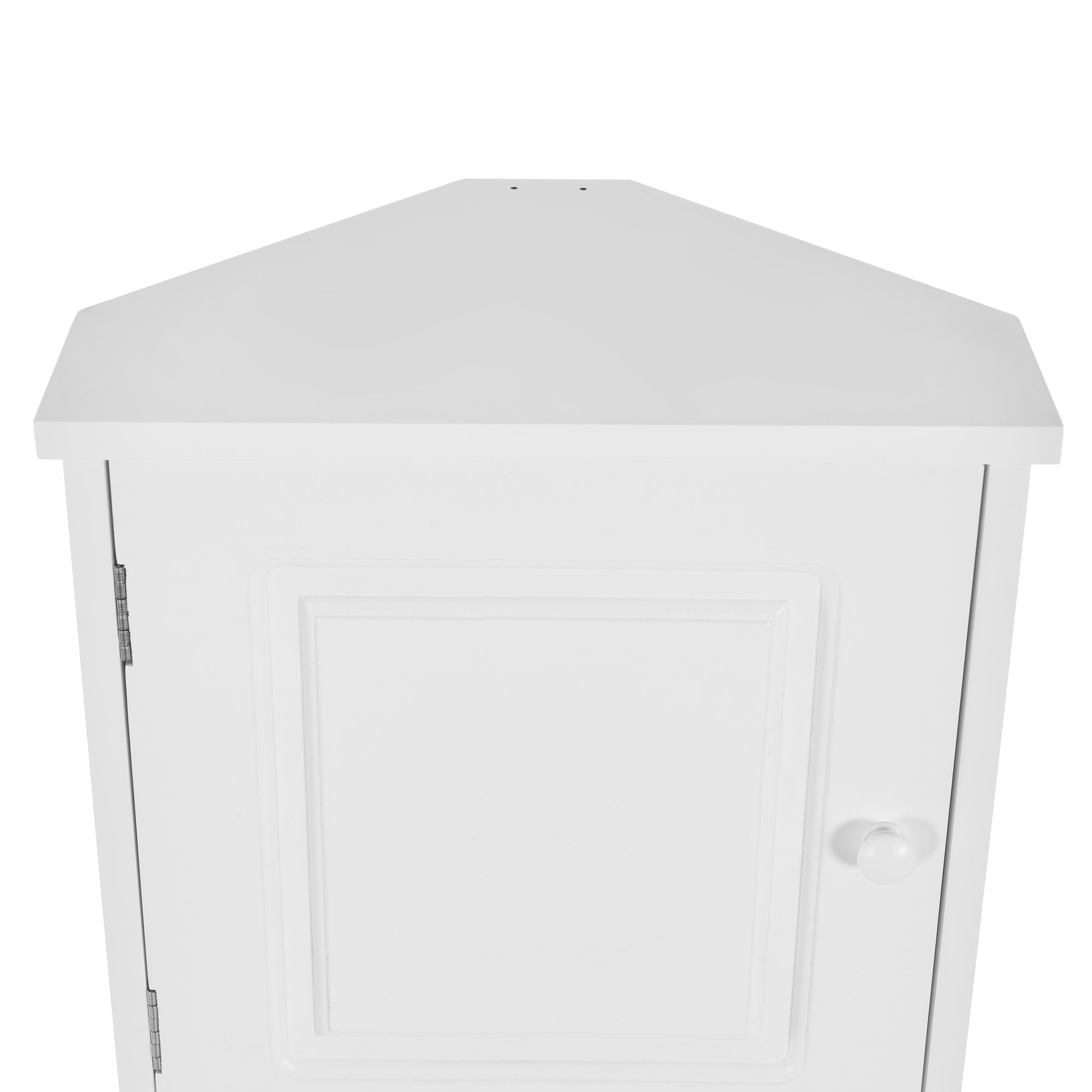 Multi Functional Corner Cabinet Tall Bathroom Storage Cabinet with Two Doors and Adjustable Shelves, Open Shelf, White Old Sku:WF294602AAK