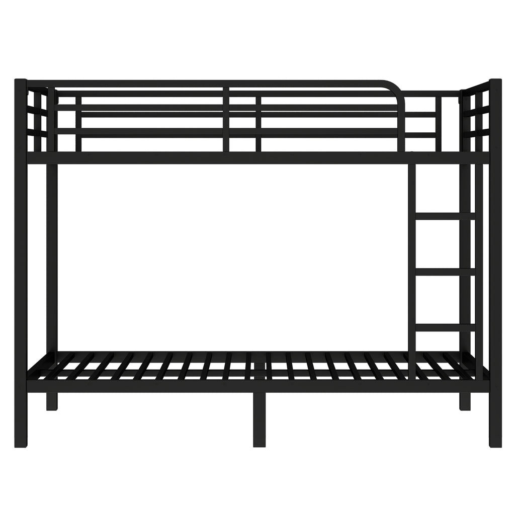 Metal Twin XL over Twin XL Bunk Bed for Teens and Adults,Space Saving Noise Reduced No Box Spring Needed, Black