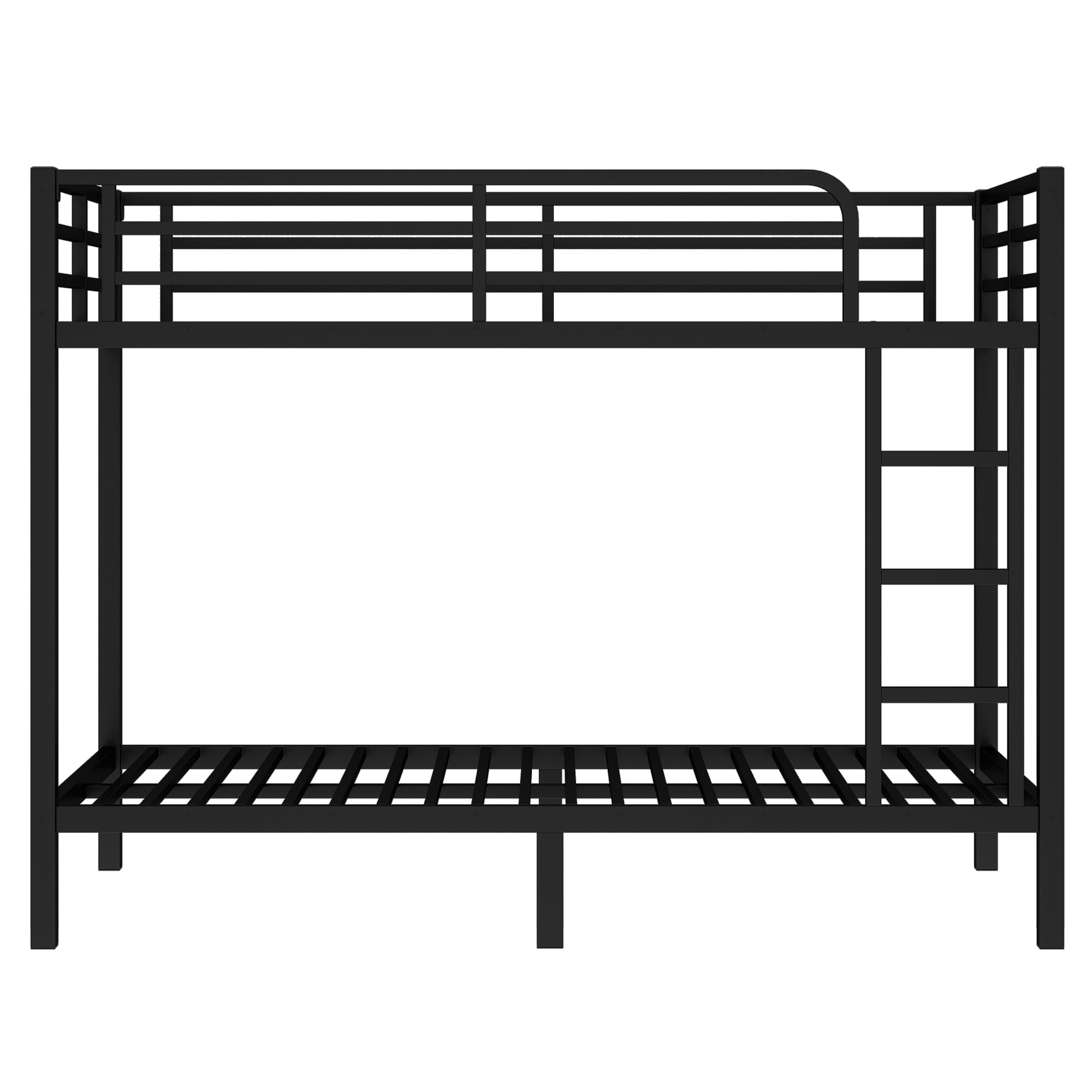 Metal Twin XL over Twin XL Bunk Bed for Teens and Adults,Space Saving Noise Reduced No Box Spring Needed, Black