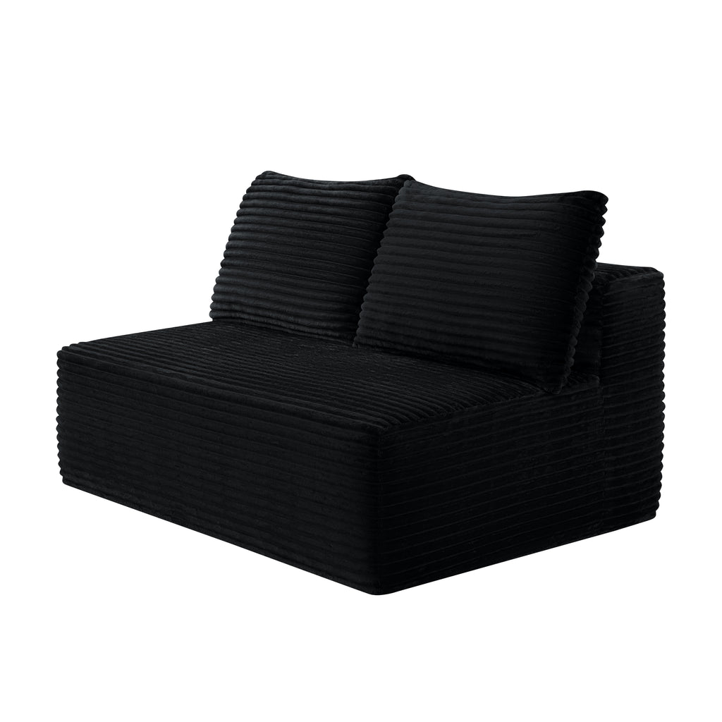 58 inch 2 seat median longue with plush black velvet, cup holder, flexible matching, mainly for living room use.