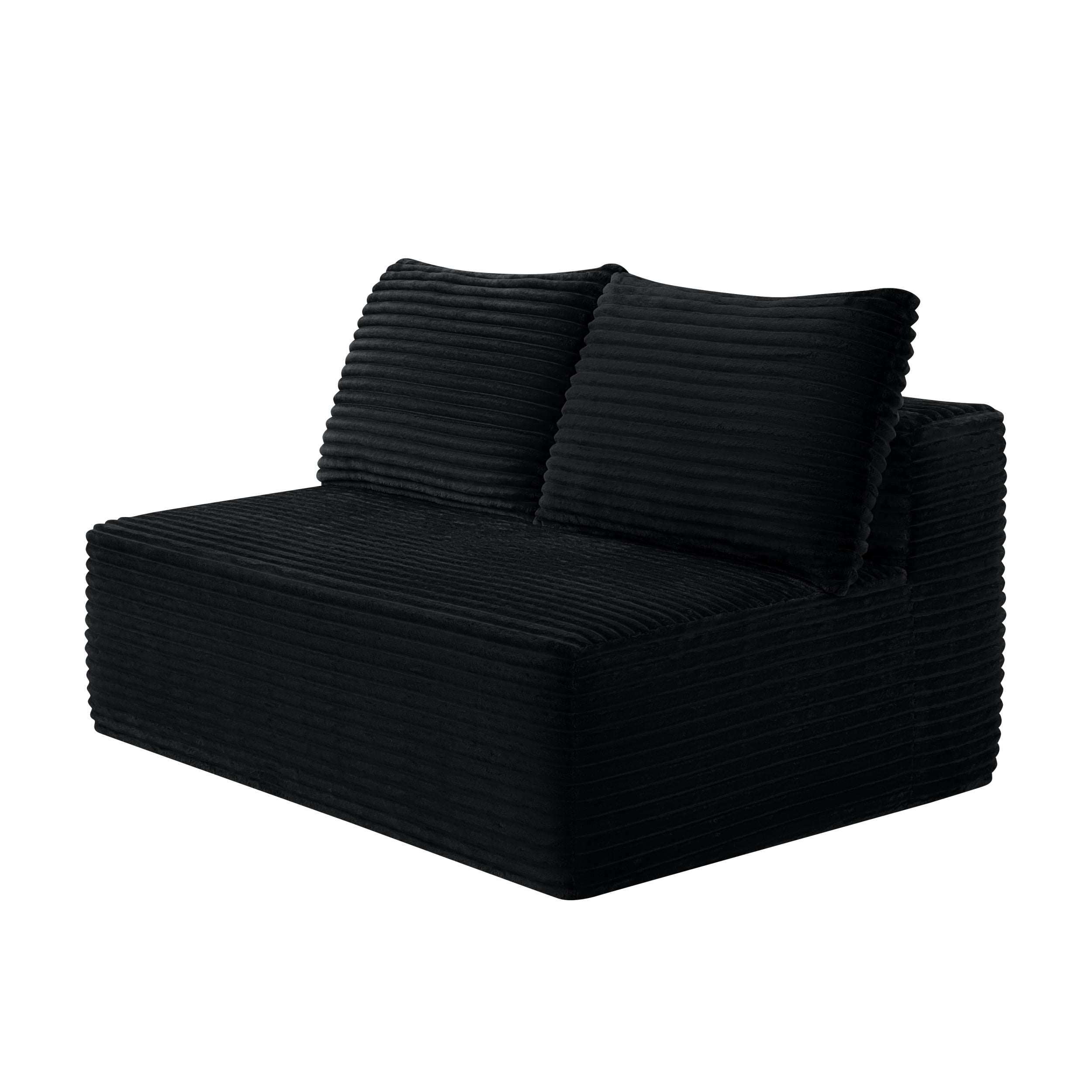 58 inch 2 seat median longue with plush black velvet, cup holder, flexible matching, mainly for living room use.