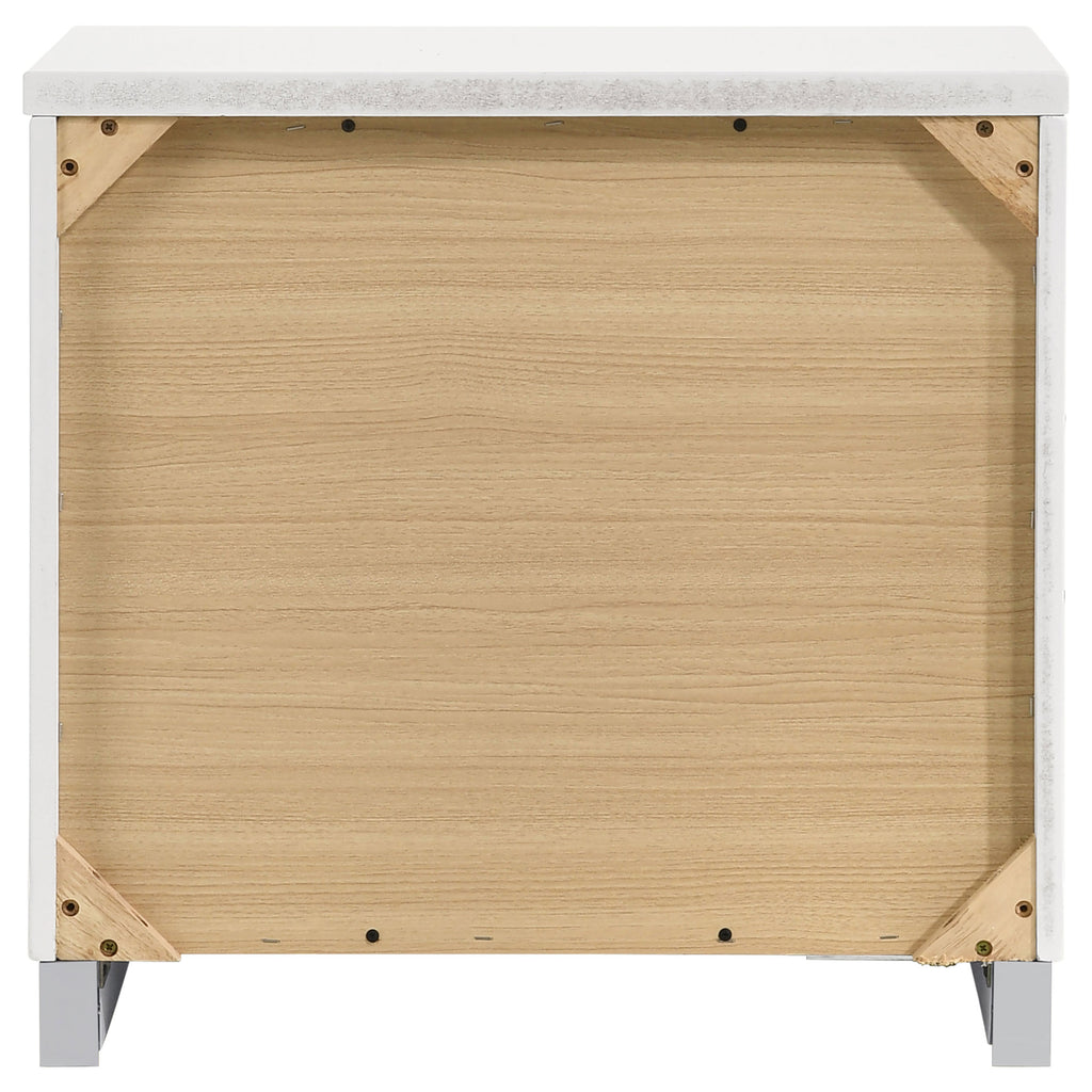Dulcey White High Gloss 2 drawer Nightstand