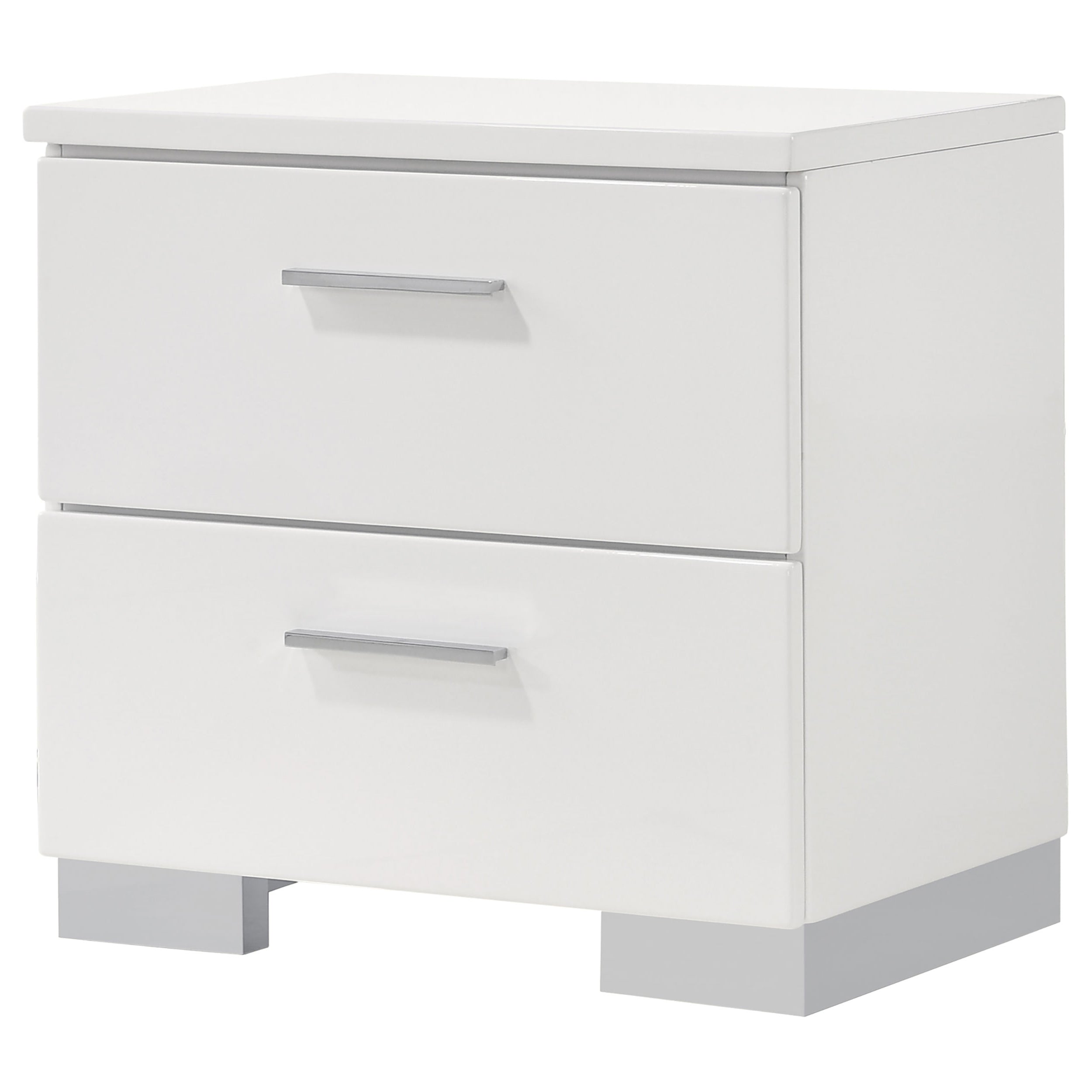 Dulcey White High Gloss 2 drawer Nightstand