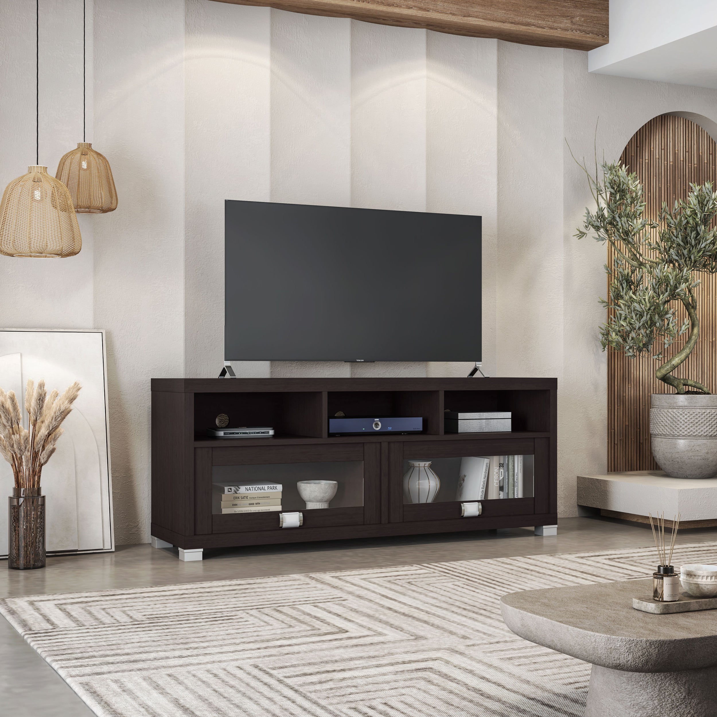 Durbin TV Stand for TVs up to 65in, Espresso