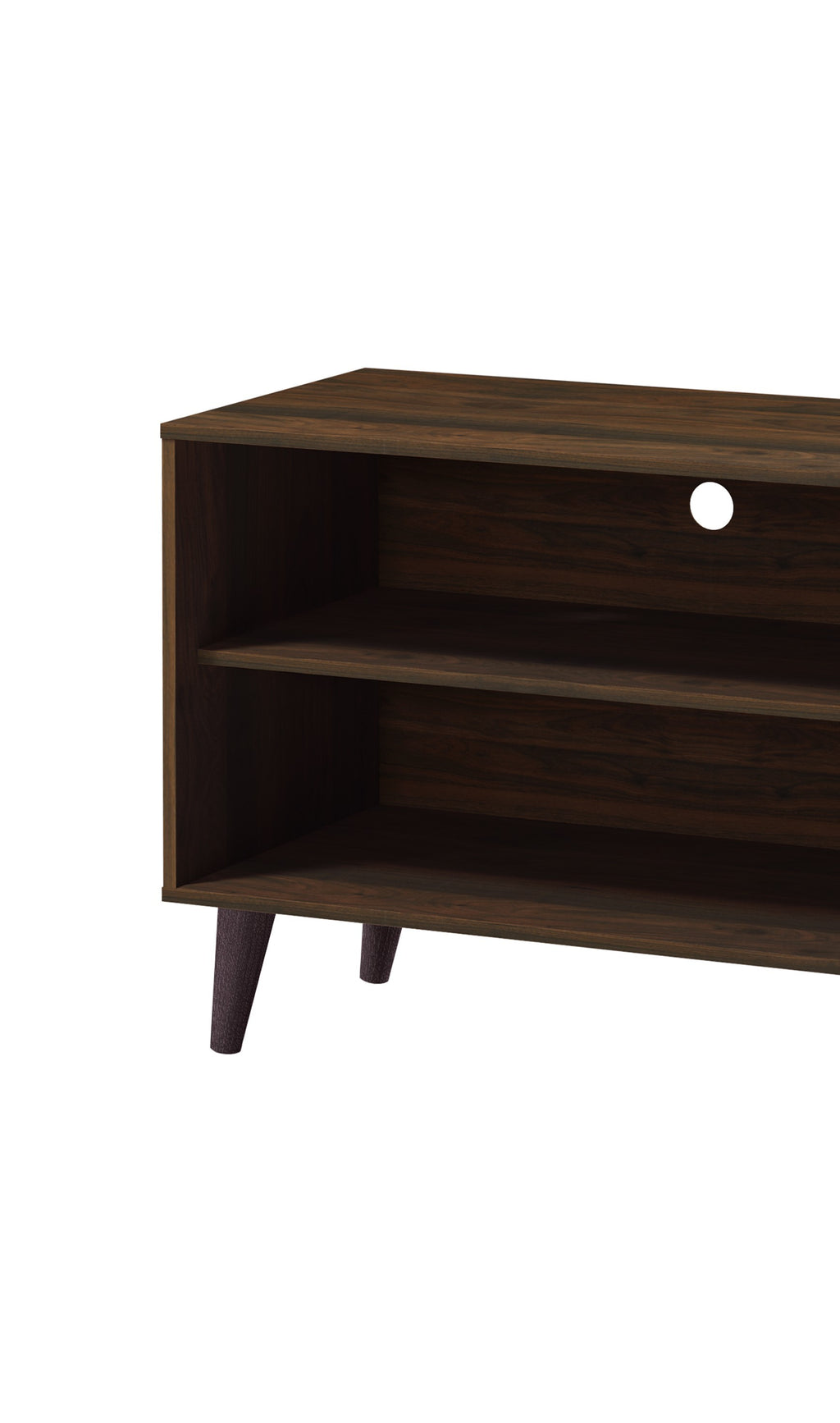 Amidon TV Stand for TVs up to 63", with 2 Storage Shelves& 1 Cabinet, Modern Entertainment Centre for TV in Living Room in Walnut White