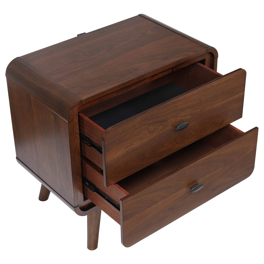 Dark Walnut 2 drawer Nightstand