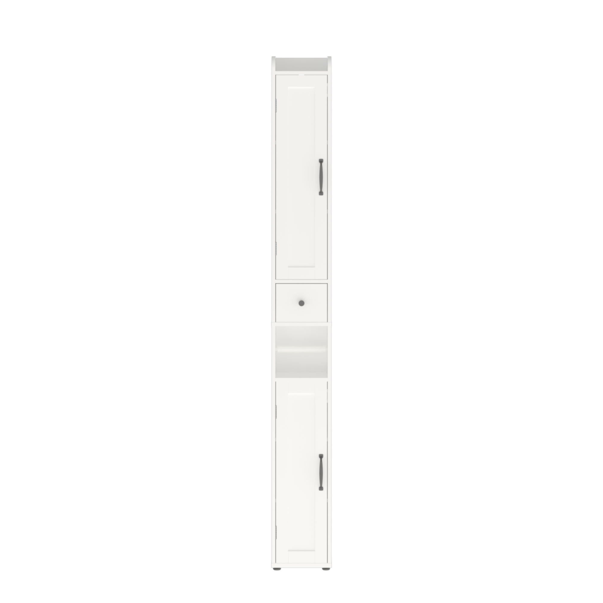 67.51" Tall Bathroom Storage Cabinet with Adjustable Shelves,Slim 2 Doors Freestanding Cabinet with Anti Tip, Open compartments, for Home, Small Spaces, Bathroom,Kitchen, Living Room, White