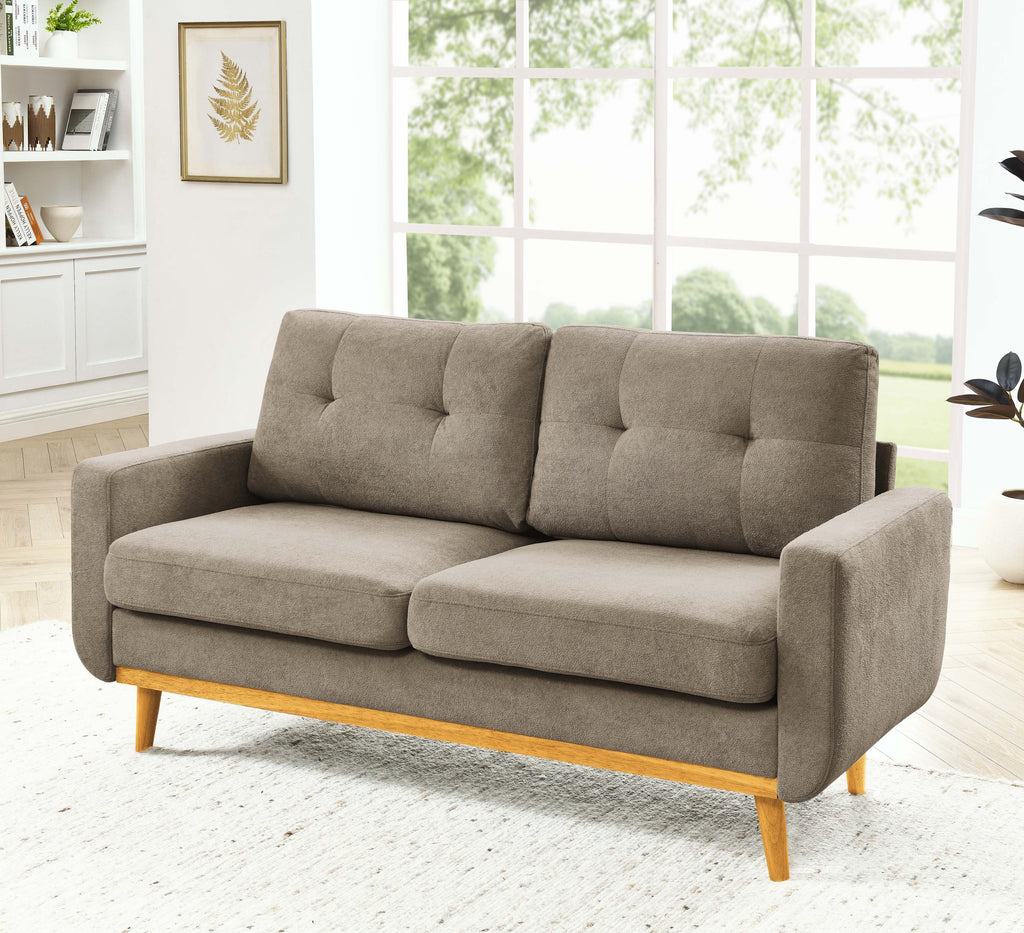 67.7" Wide Mid Century Modern Upholstered Tufted Loveseat Sofa With Wooden Legs