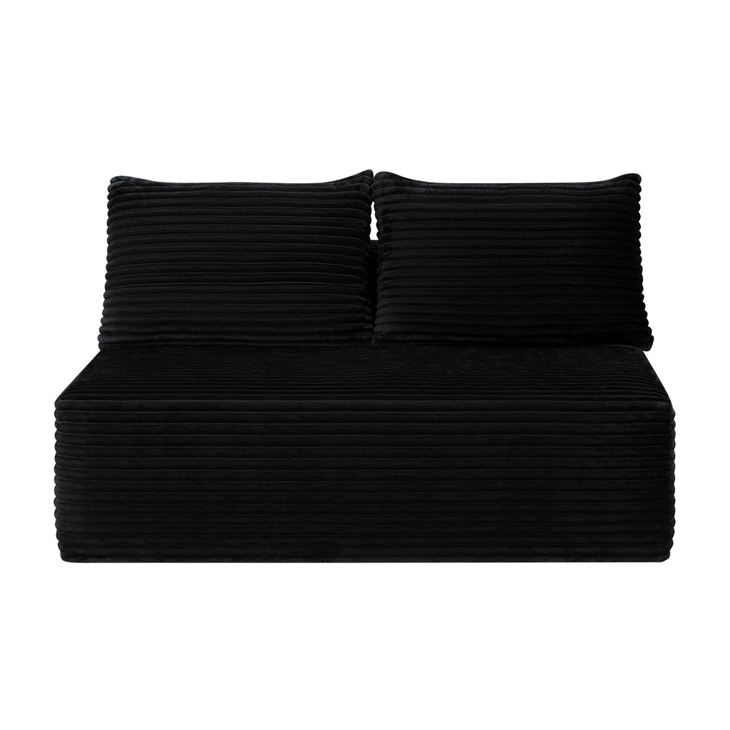 58 inch 2 seat median longue with plush black velvet, cup holder, flexible matching, mainly for living room use.