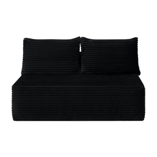 58 inch 2 seat median longue with plush black velvet, cup holder, flexible matching, mainly for living room use.