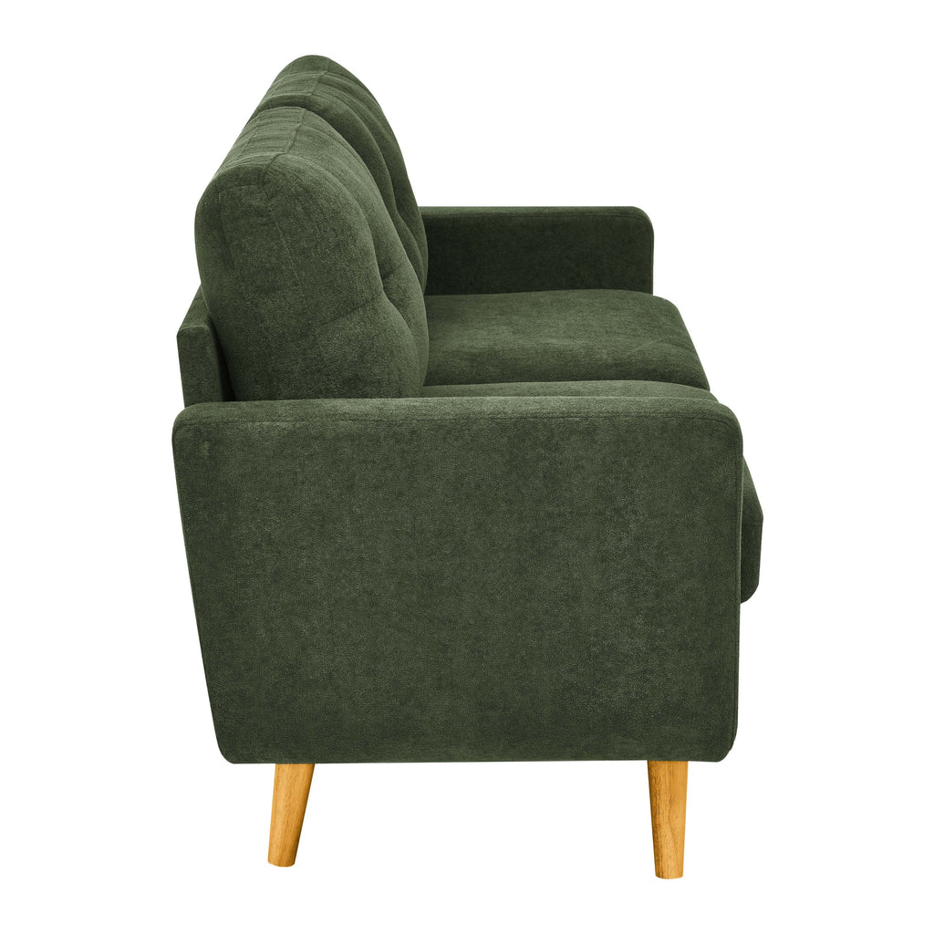 67.7" Wide Mid Century Modern Upholstered Tufted Loveseat Sofa With Wooden Legs