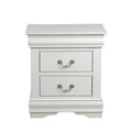 1pc Traditional Classic White Finish 2 Drawers Nightstand Wooden Bedroom Furniture