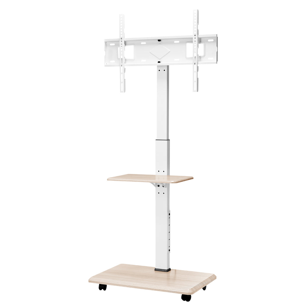 Rolling TV Stand, Mobile TV Cart for 32 70 Inch Screens, 25 Left Right Rotation and Height Adjustable TV Mount with Tray, Holds up to 88 lbs for Corner, Bedroom, Outdoor, Max VESA 600x400mm