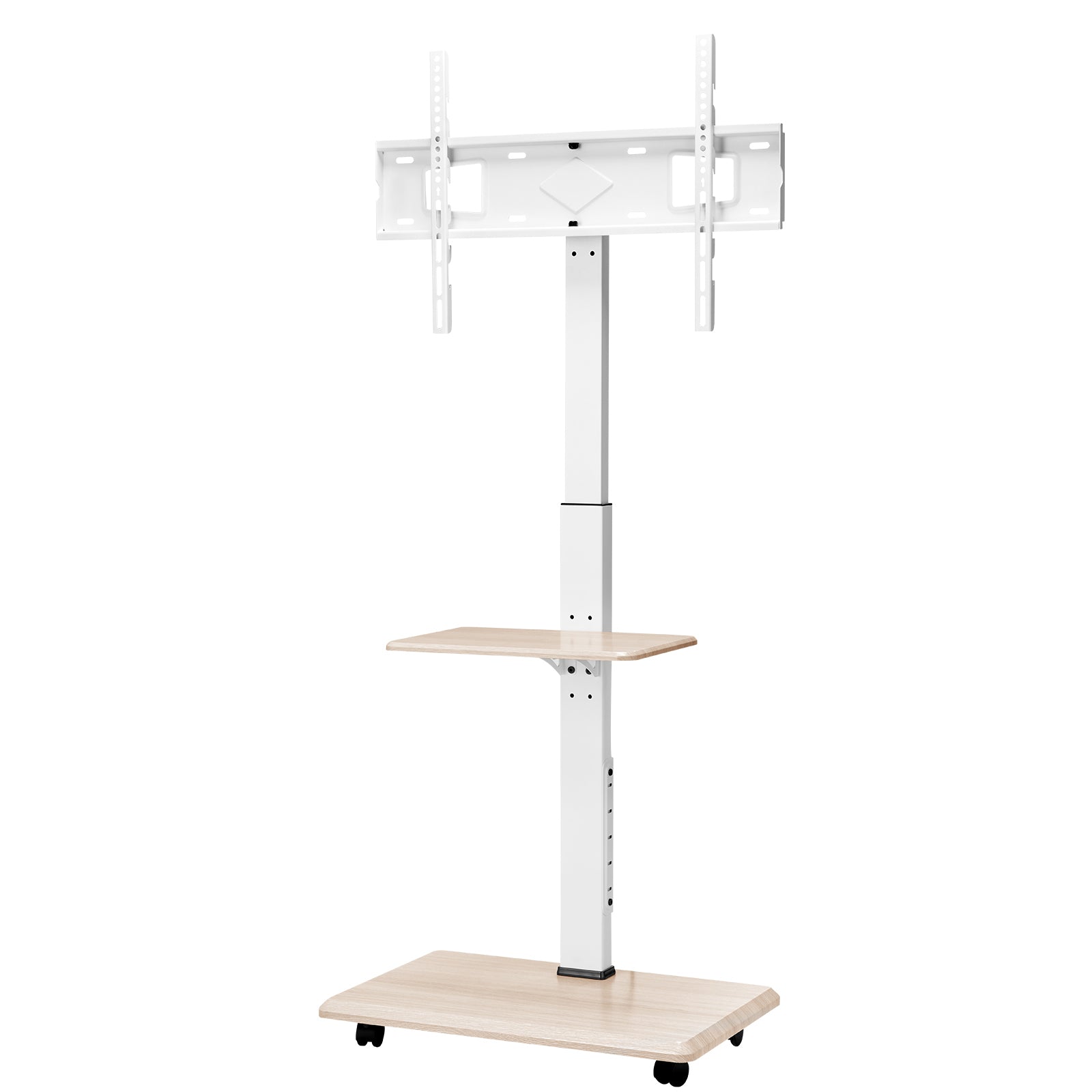 Rolling TV Stand, Mobile TV Cart for 32 70 Inch Screens, 25 Left Right Rotation and Height Adjustable TV Mount with Tray, Holds up to 88 lbs for Corner, Bedroom, Outdoor, Max VESA 600x400mm