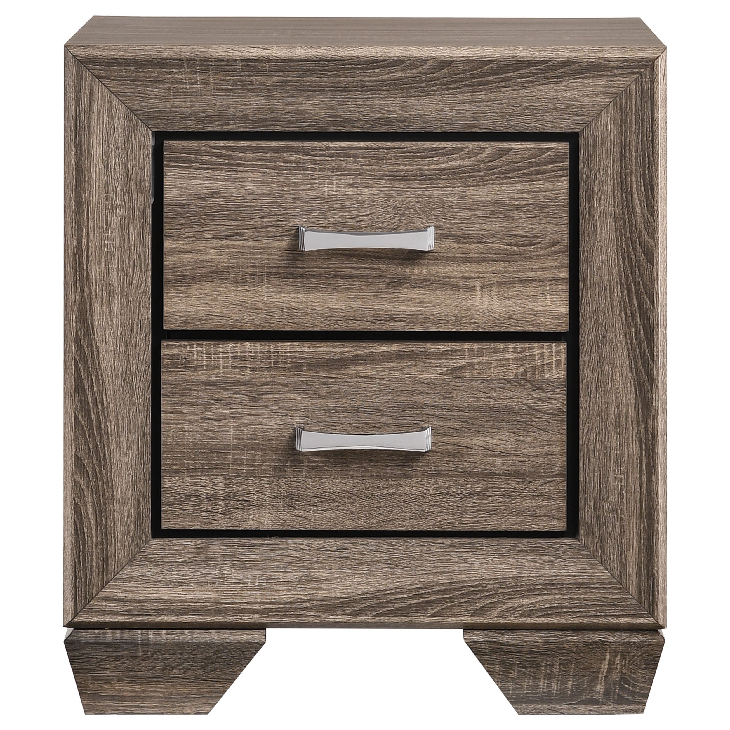 Tomasina Washed Taupe 2 Drawer Rectangular Nightstand