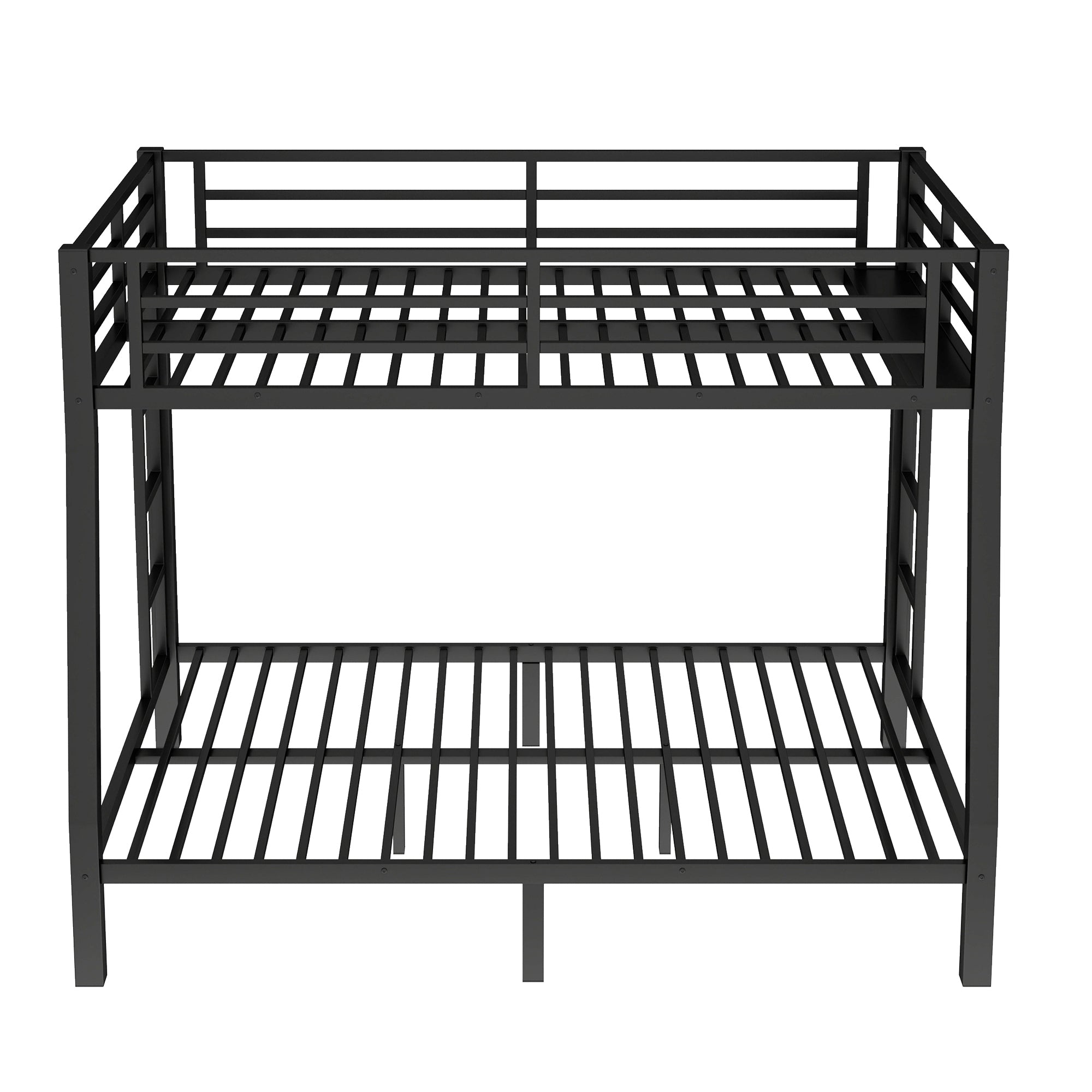 Metal Full XL over Queen Bunk Bed for Teens and Adults,Space Saving Noise Reduced No Box Spring Needed,Black