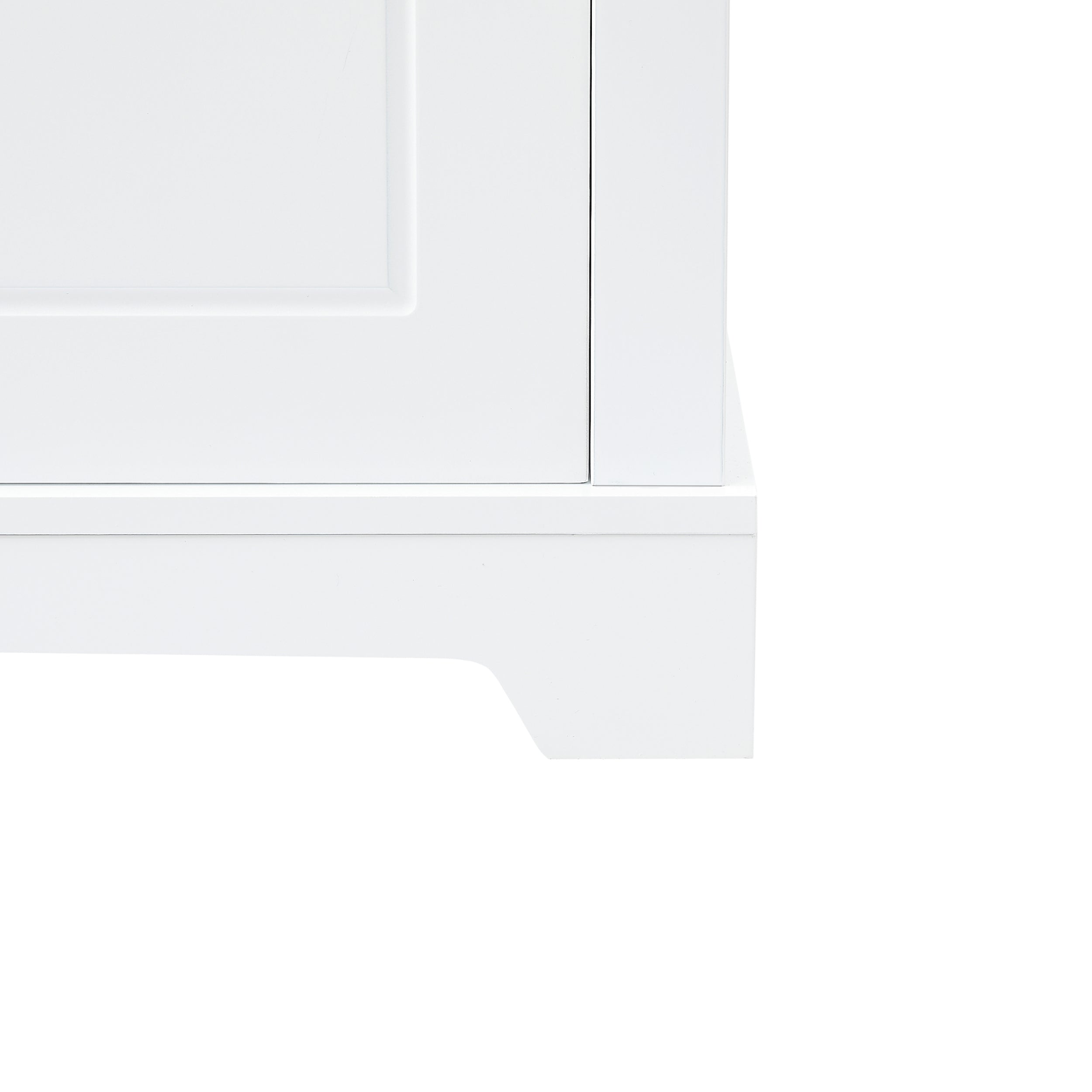 Tall Bathroom Storage Cabinet, Freestanding Storage Cabinet with Two Doors and Adjustable Shelves, Door Shelve Design, MDF Board with Painted Finish, White