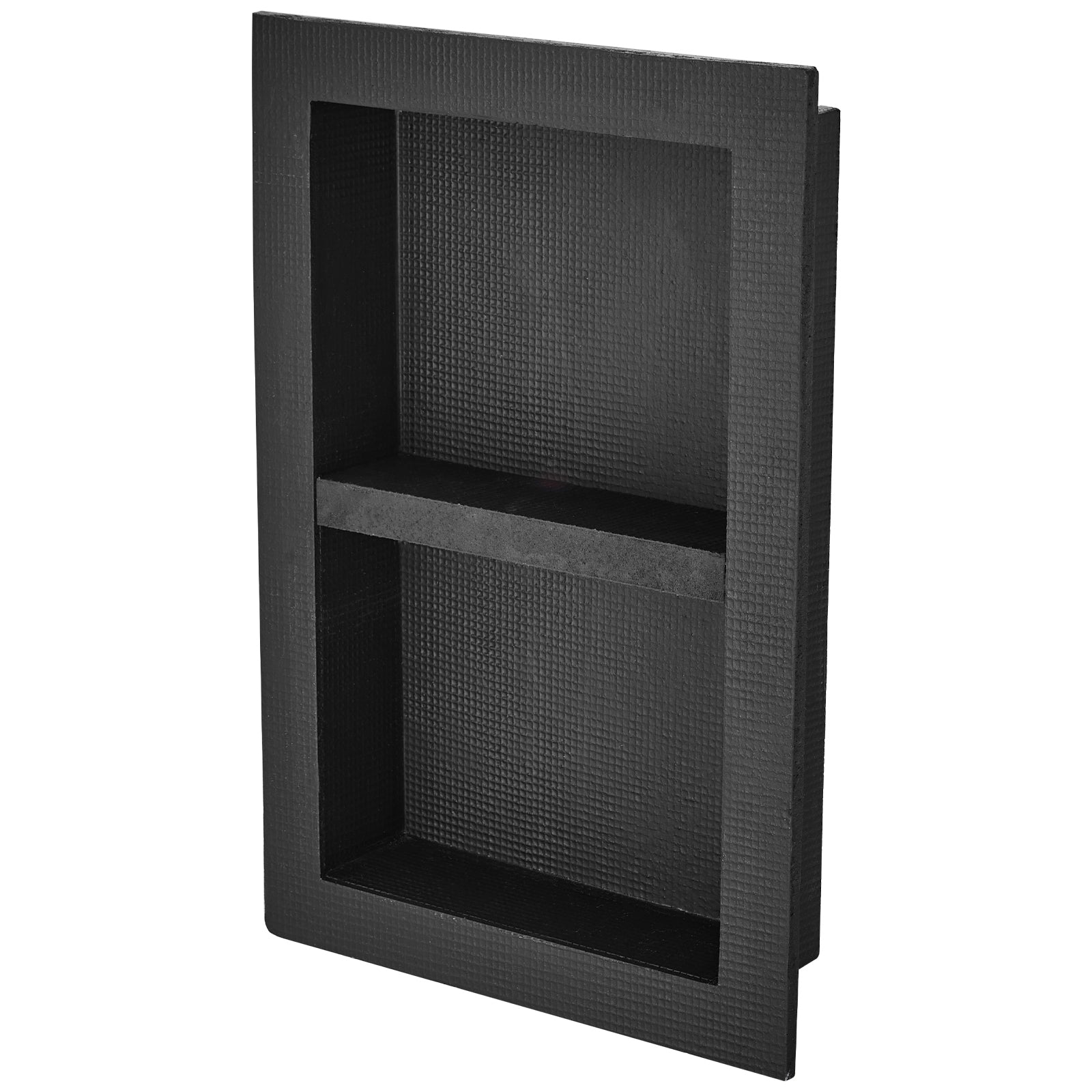 Shower Niche Ready for Tile 16" x 24", Double Shelf Organizer, Square Corners Wall inserted Niche Recessed, Sealed Protection Modern Soap Storage Niche for Shower Bathroom, Black