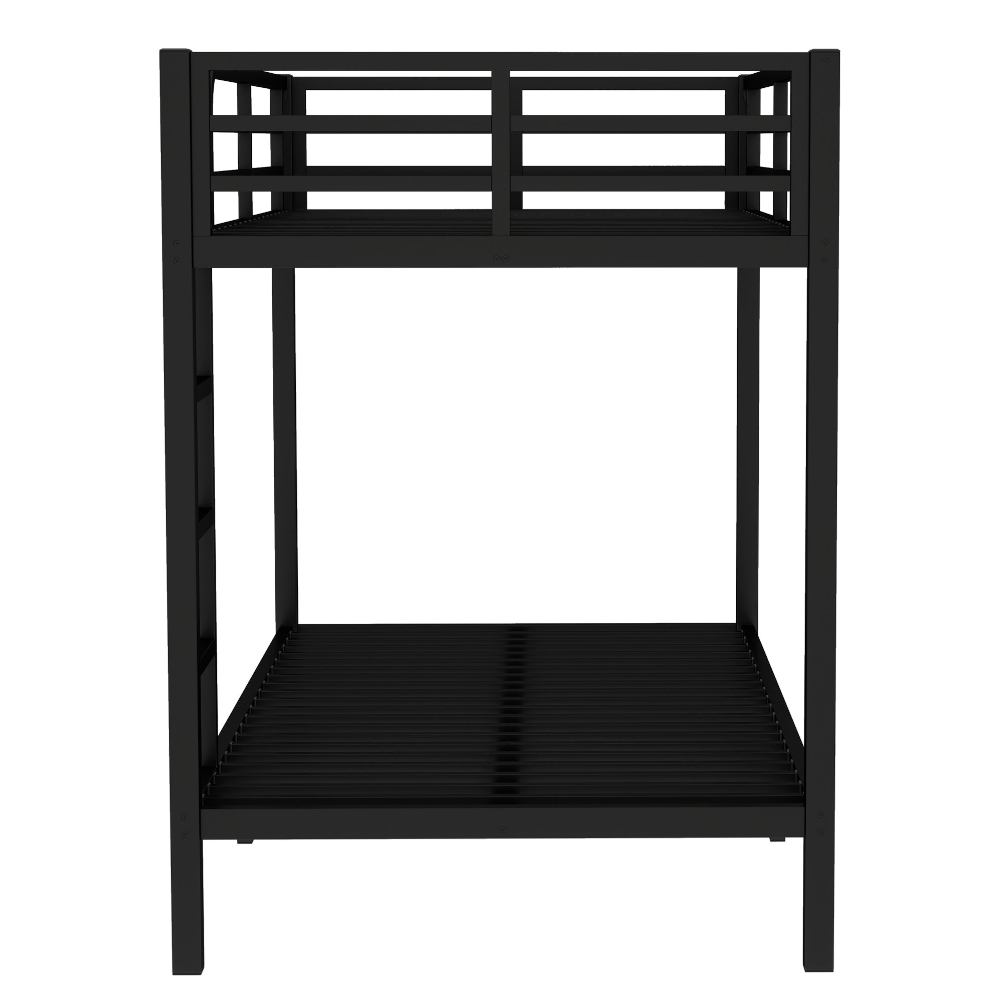 Metal Twin XL over Twin XL Bunk Bed for Teens and Adults,Space Saving Noise Reduced No Box Spring Needed, Black