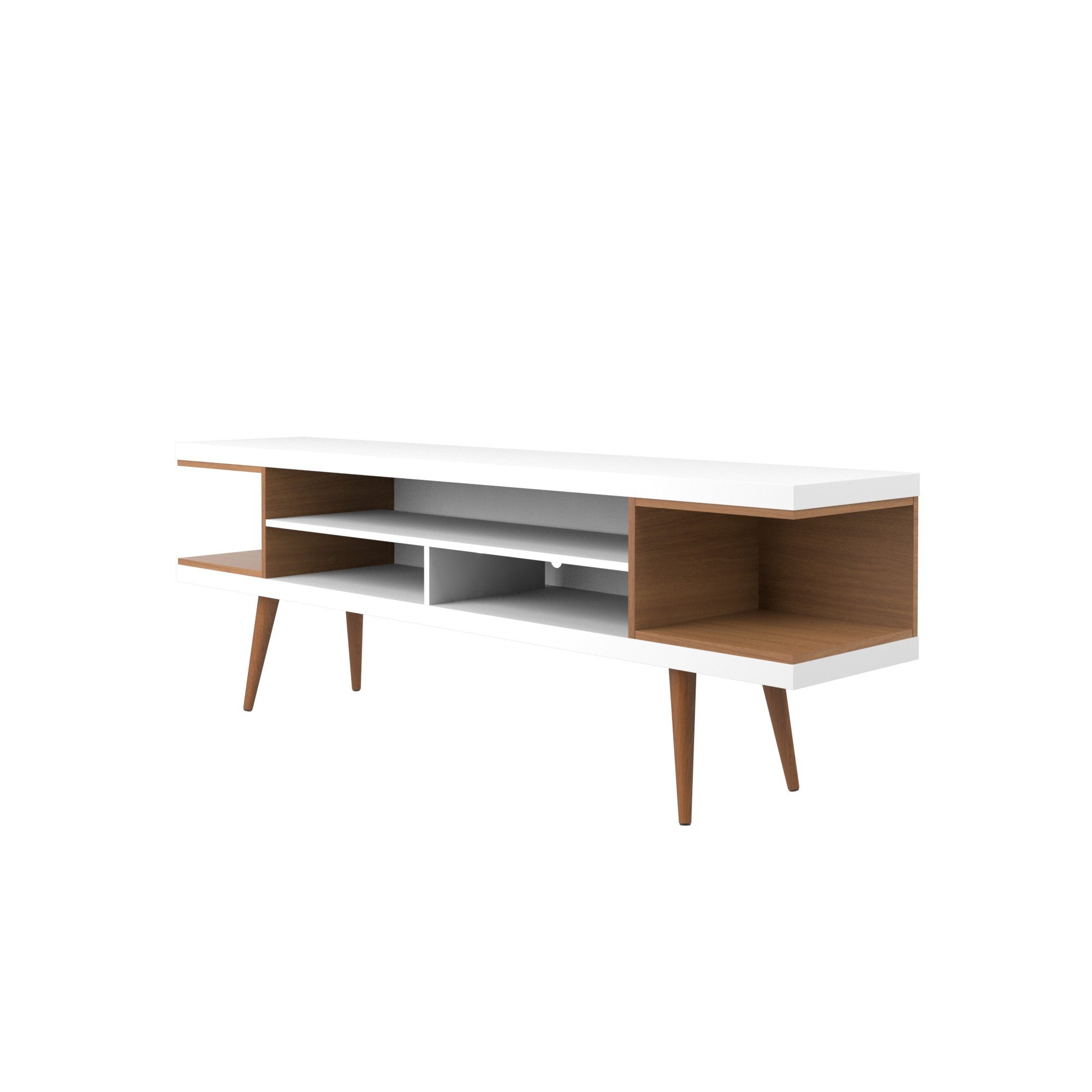 TV Stand in Maple Cream and White