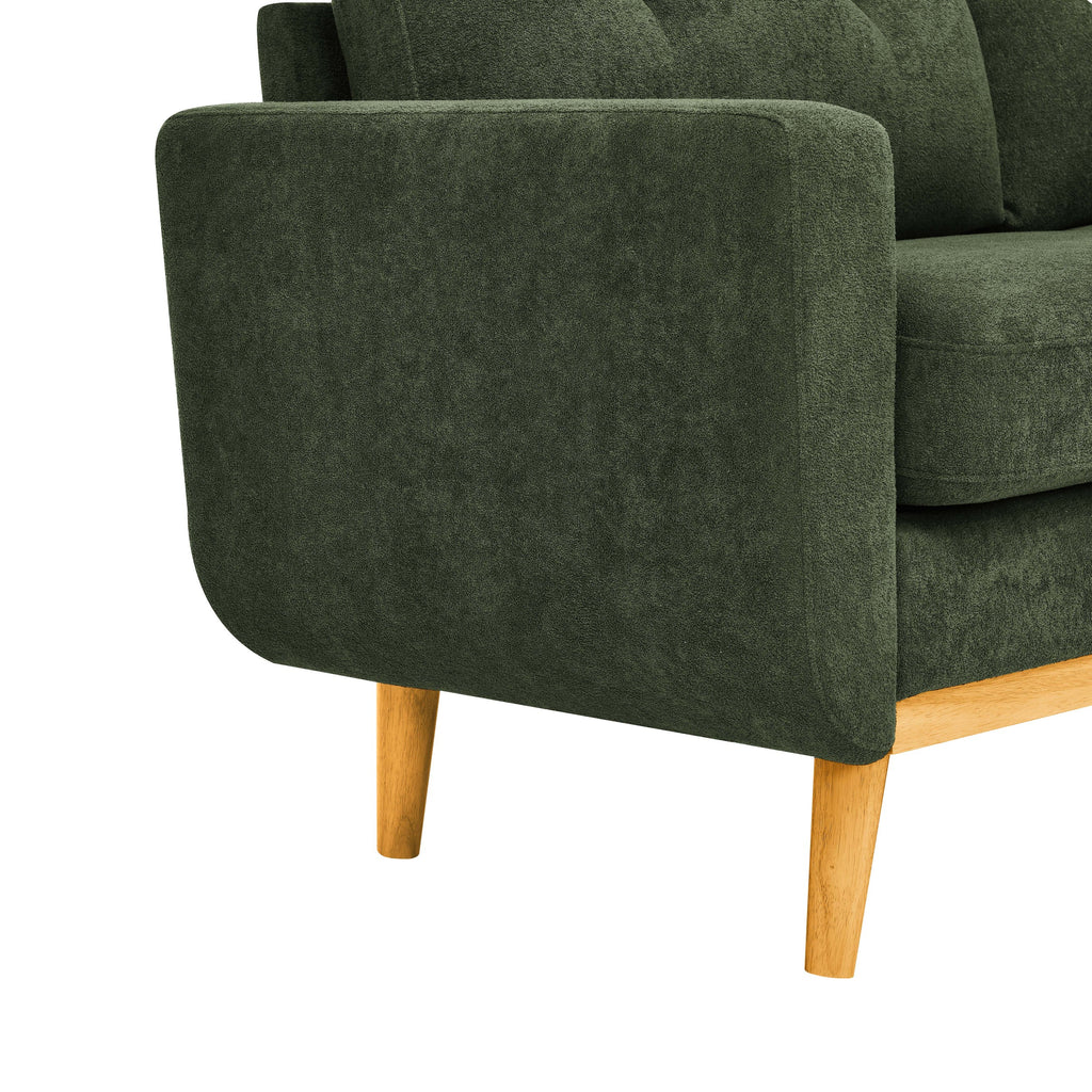 67.7" Wide Mid Century Modern Upholstered Tufted Loveseat Sofa With Wooden Legs