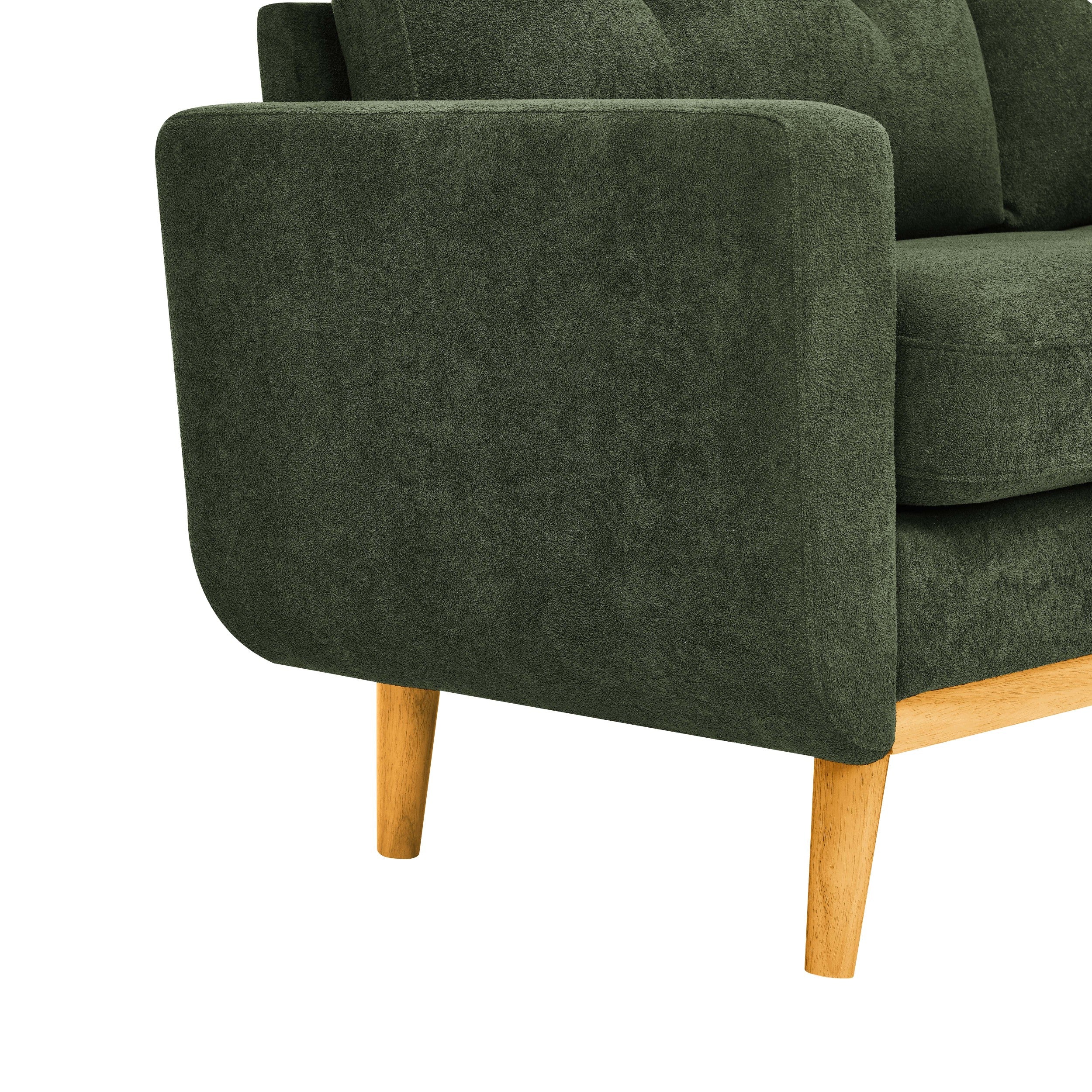 67.7" Wide Mid Century Modern Upholstered Tufted Loveseat Sofa With Wooden Legs