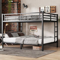 Metal Queen over Queen Bunk Bed for Teens and Adults,Space Saving Noise Reduced No Box Spring Needed, Black