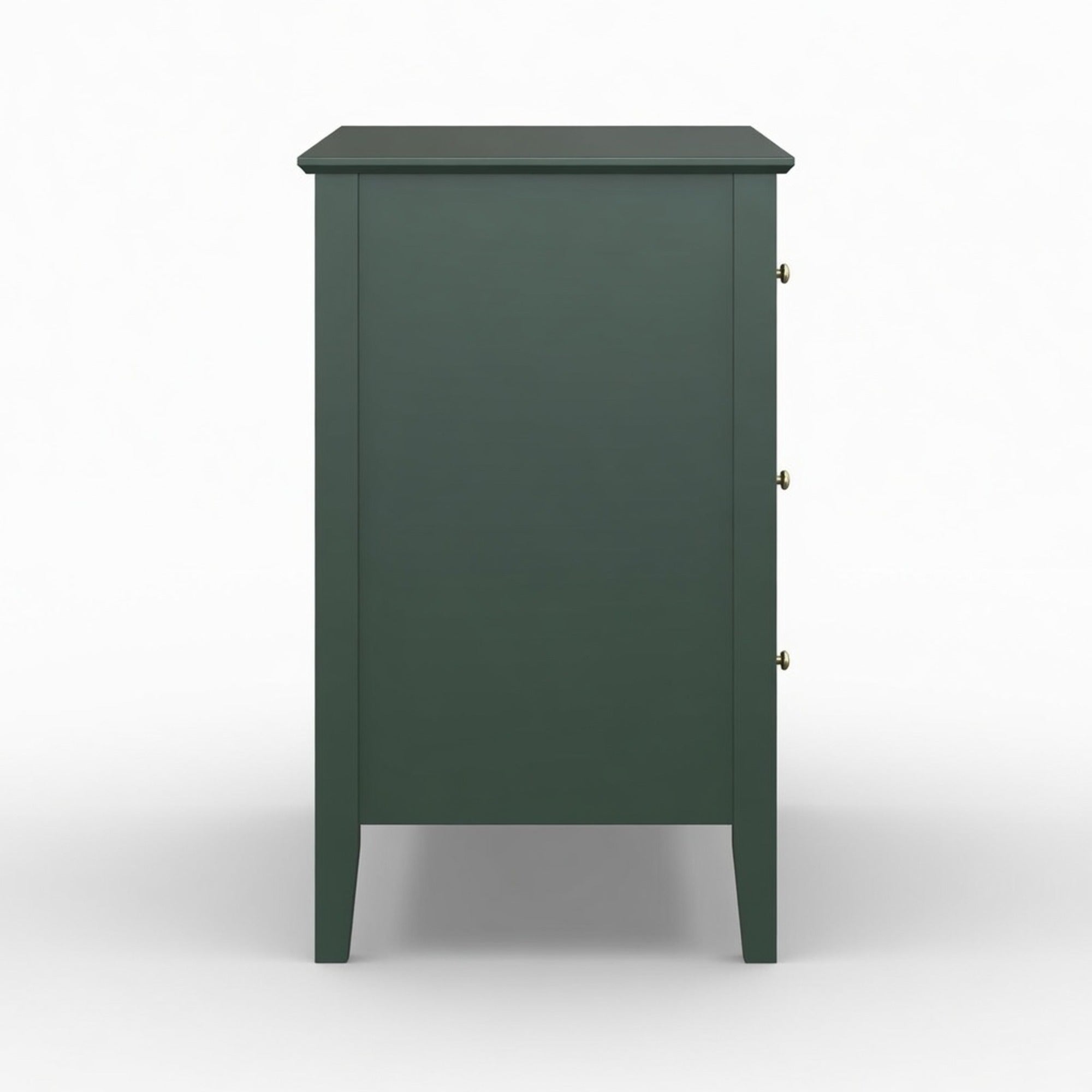 32" Wide Green Fluted 3 Drawer Nightstand, Large Modern Bedroom End Table