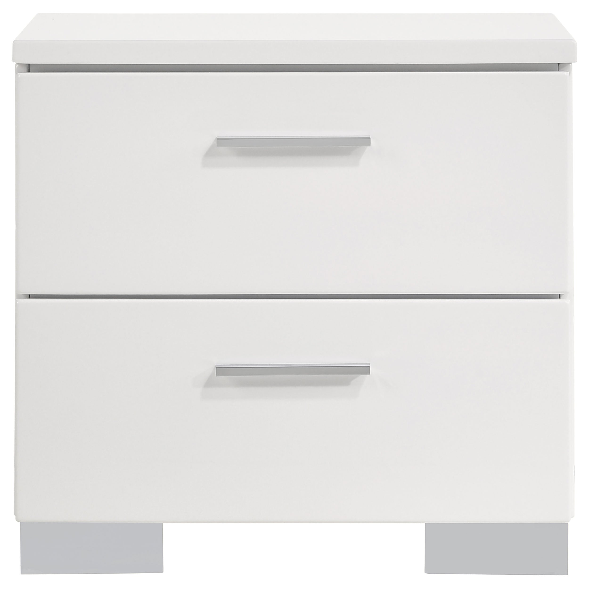 Dulcey White High Gloss 2 drawer Nightstand