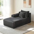 37.5 inch left chaise longue with grey black velvet, cup holder, flexible matching, mainly for living room use.