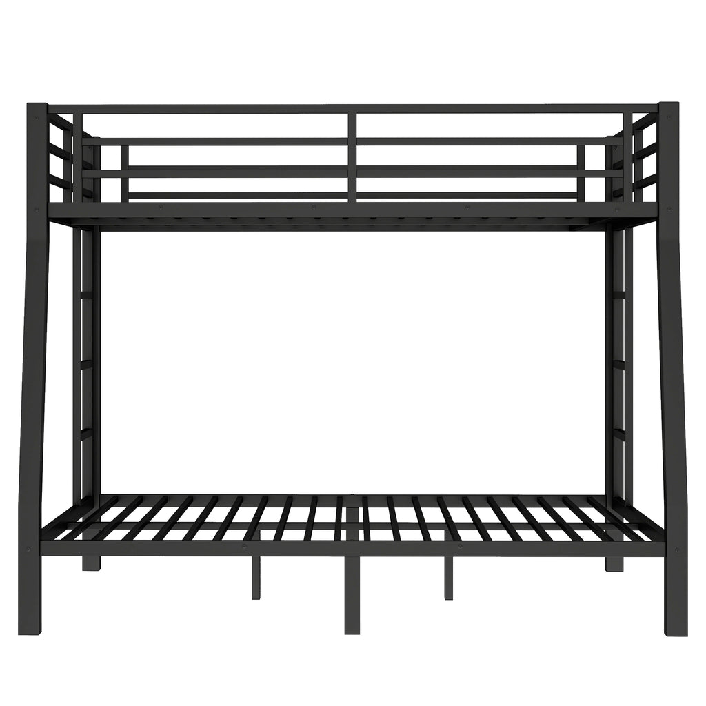 Metal Full XL over Queen Bunk Bed for Teens and Adults,Space Saving Noise Reduced No Box Spring Needed,Black